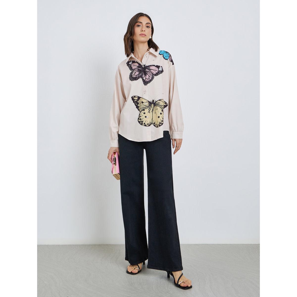بلوزة فضفاضة بطبعة جرافيك وأكمام طويلة-women-clothing-shirtsandblouses-shirts-image-1