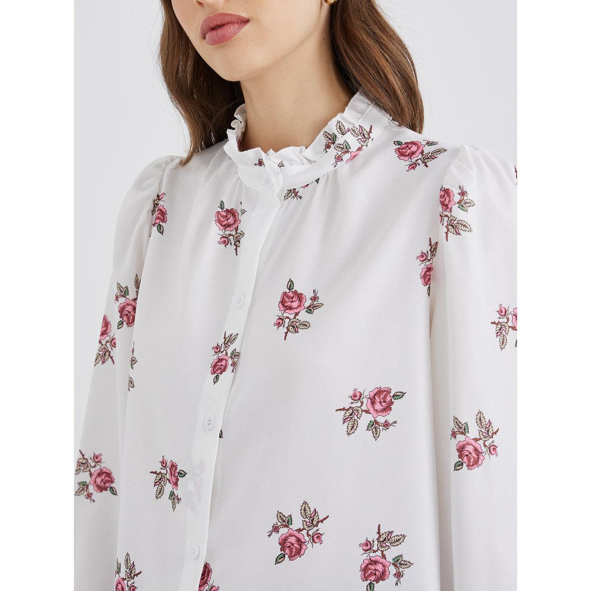 Styli Women Floral Print Stand Collar Oversized Shirt-women-clothing-shirtsandblouses-shirts-image-4