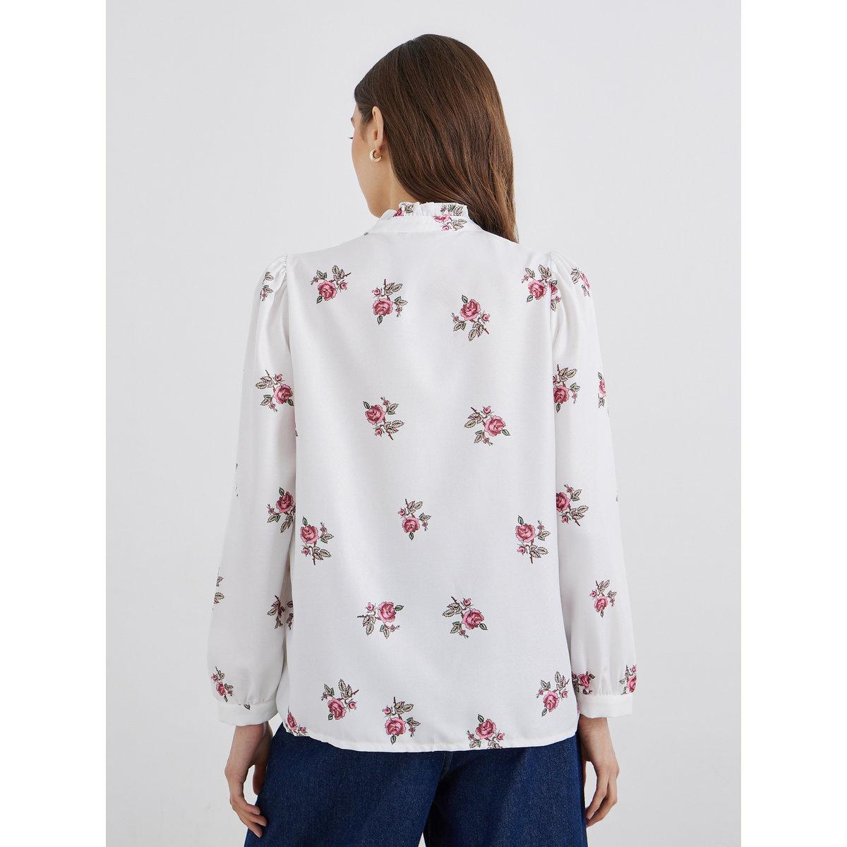 Styli Women Floral Print Stand Collar Oversized Shirt-women-clothing-shirtsandblouses-shirts-image-5