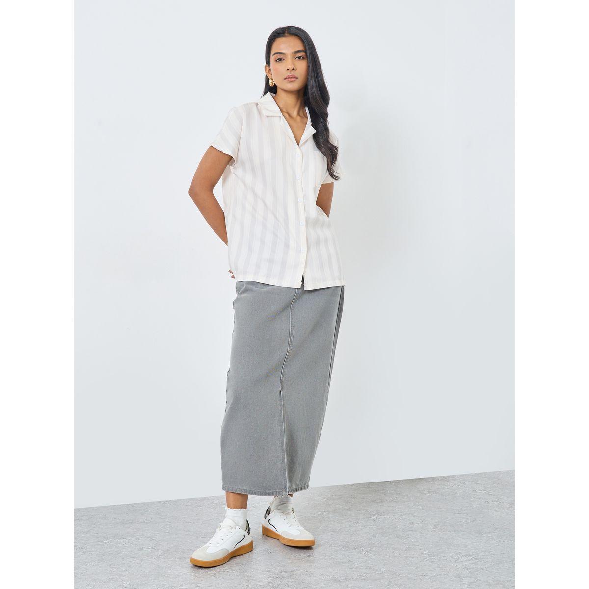 Styli Checked Print Buttoned Shirt with Pocket-women-clothing-shirtsandblouses-shirts-image-2
