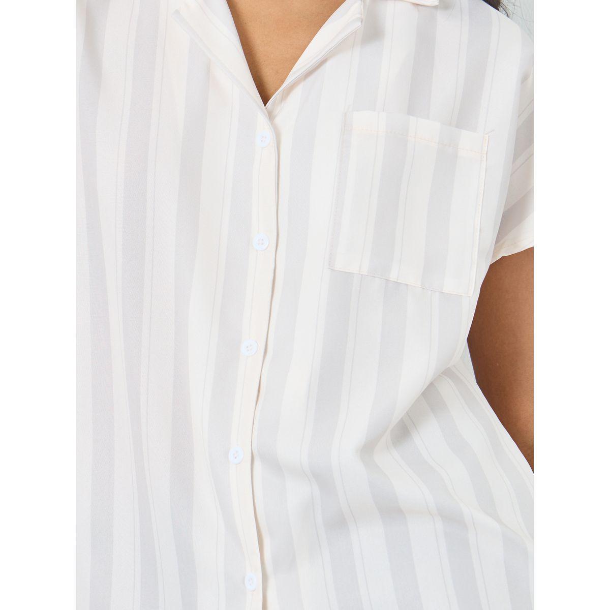 Styli Checked Print Buttoned Shirt with Pocket-women-clothing-shirtsandblouses-shirts-image-3