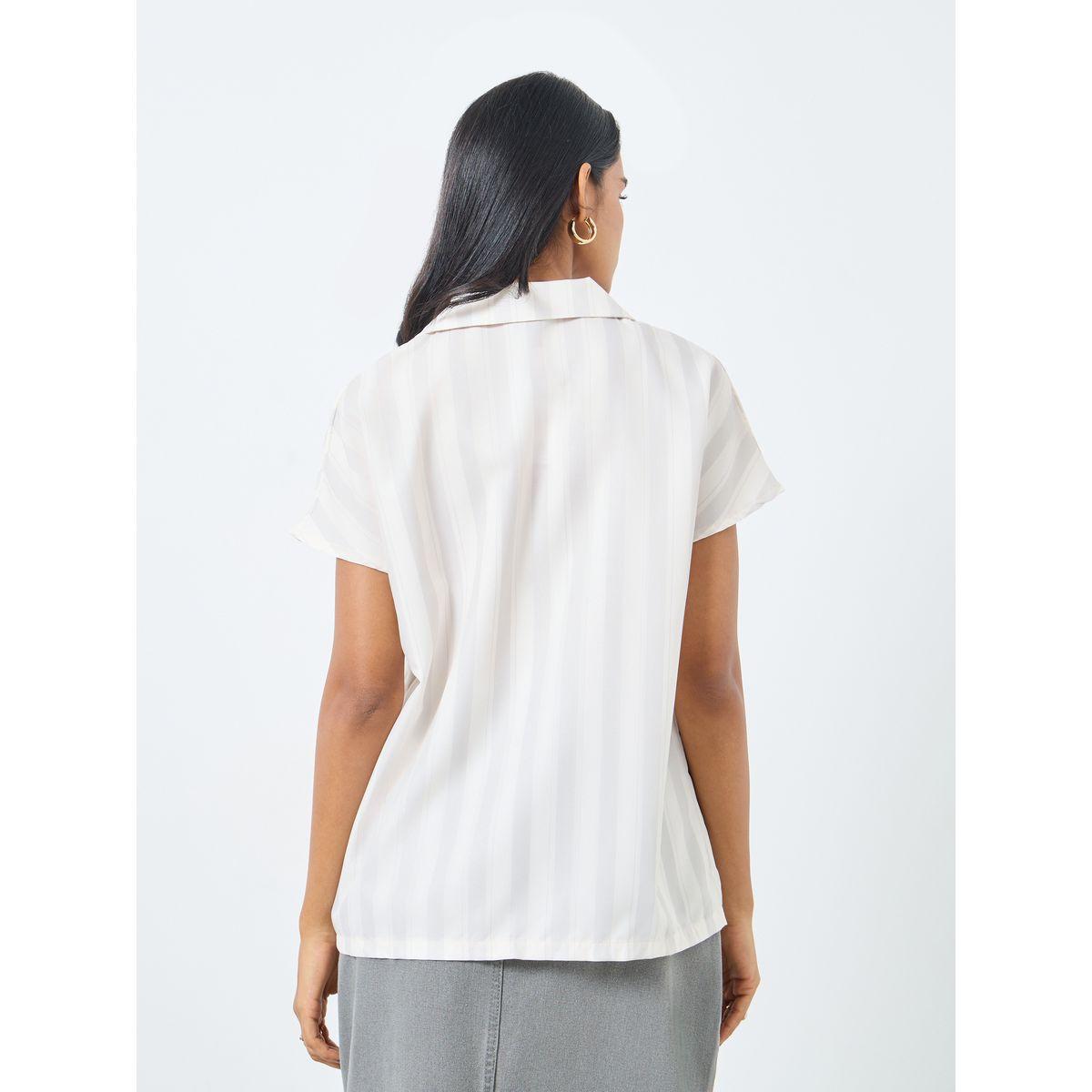 بلوزة بطبعة مربعات وتفاصيل أزرار-women-clothing-shirtsandblouses-shirts-image-4