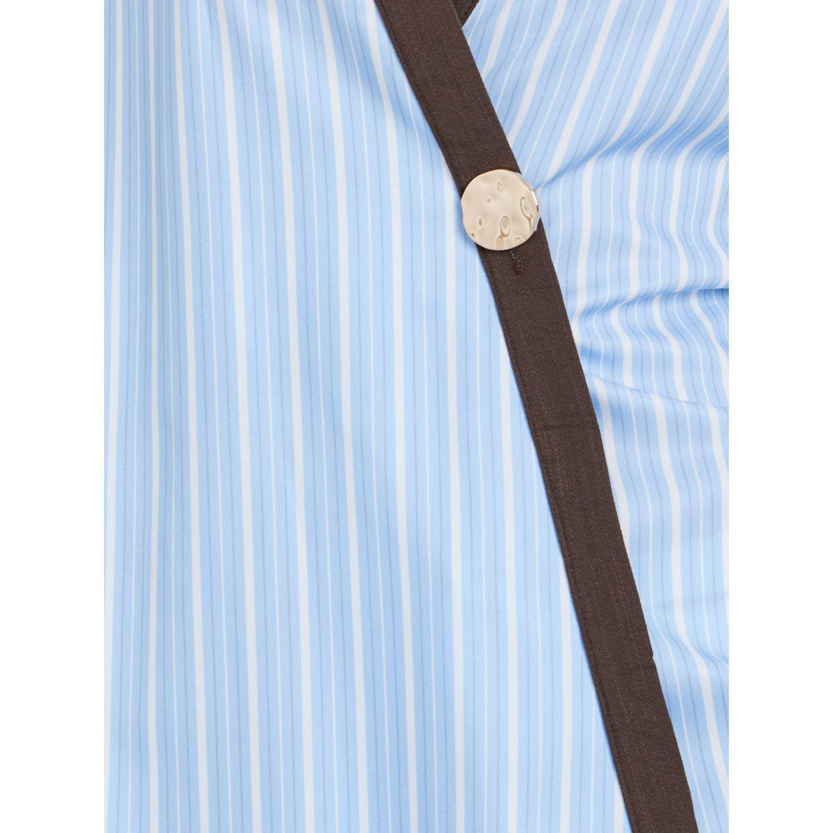 Styli Contrast Trim Striped Wrap Top-women-clothing-shirtsandblouses-blouses-image-3