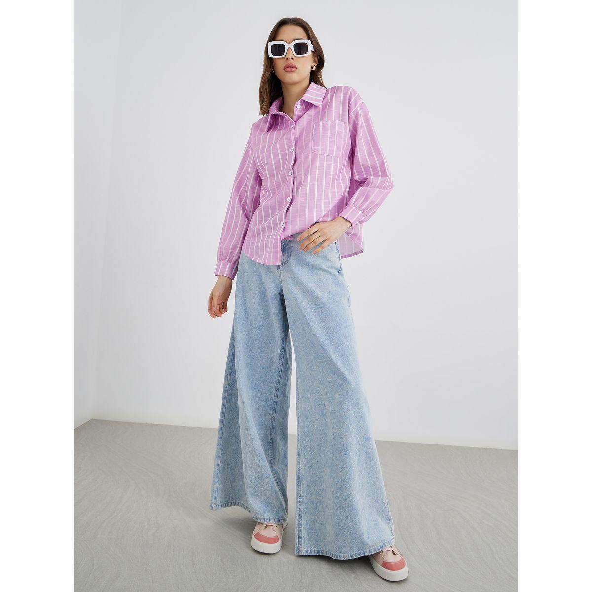 بلوزة فضفاض مخططة بأكمام طويلة-women-clothing-shirtsandblouses-shirts-image-2