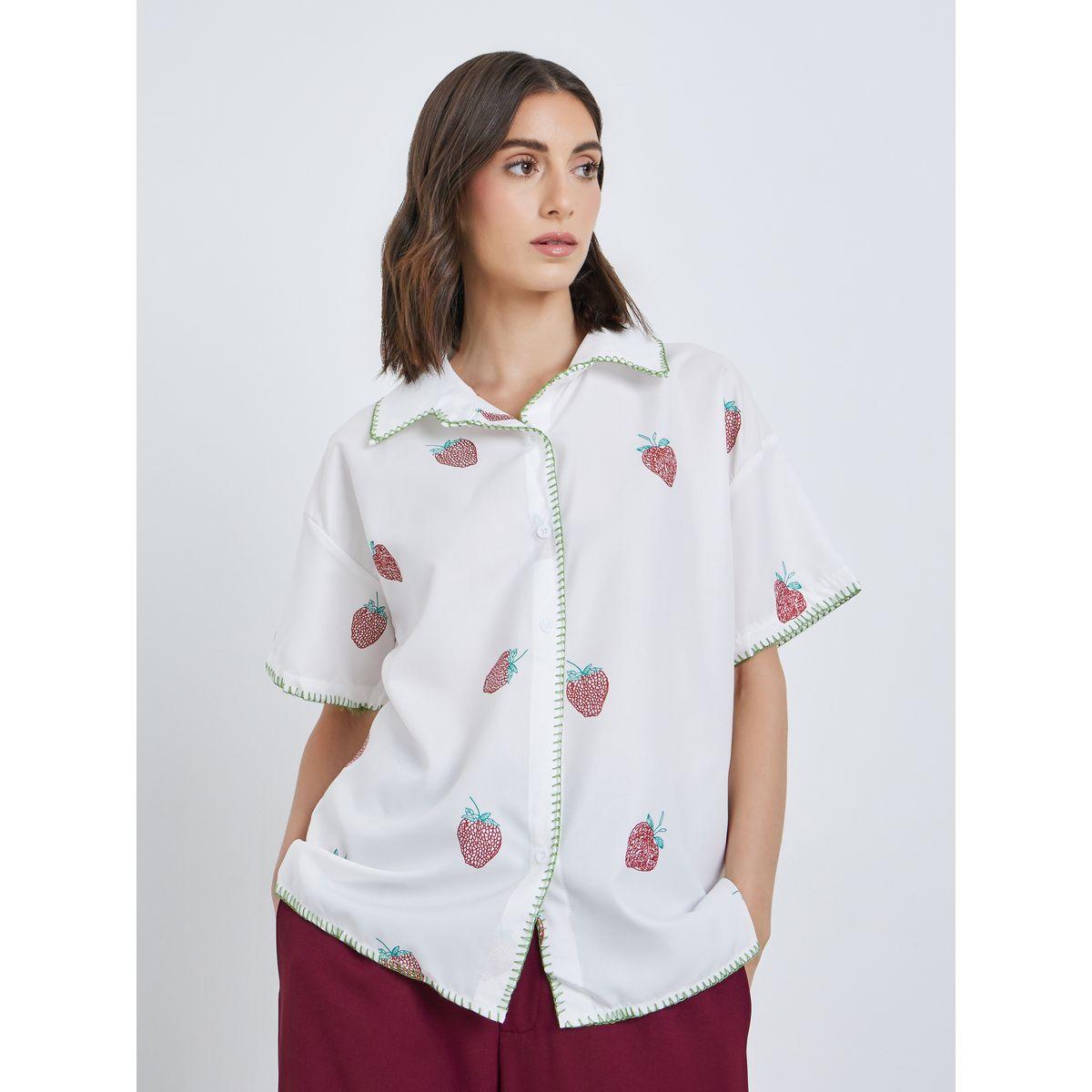 Styli Women All-Over Strawberry Print Short Sleeve Oversized Shirt-women-clothing-shirtsandblouses-shirts-image-1
