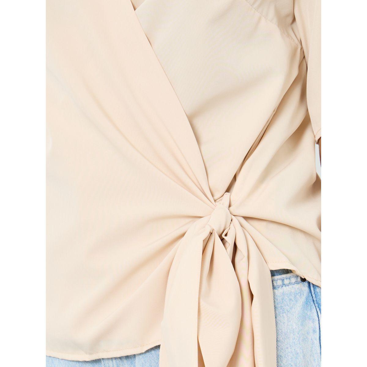 Styli Solid V-Neck Wrap Top-women-clothing-shirtsandblouses-blouses-image-3
