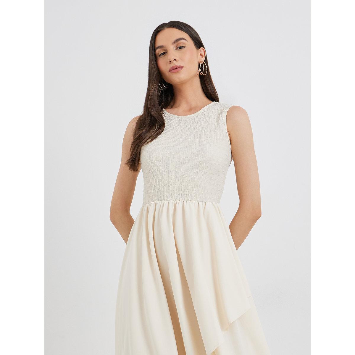 Styli Solid Irregular Hem Sleeveless Midi Dress-women-clothing-dresses-image-2