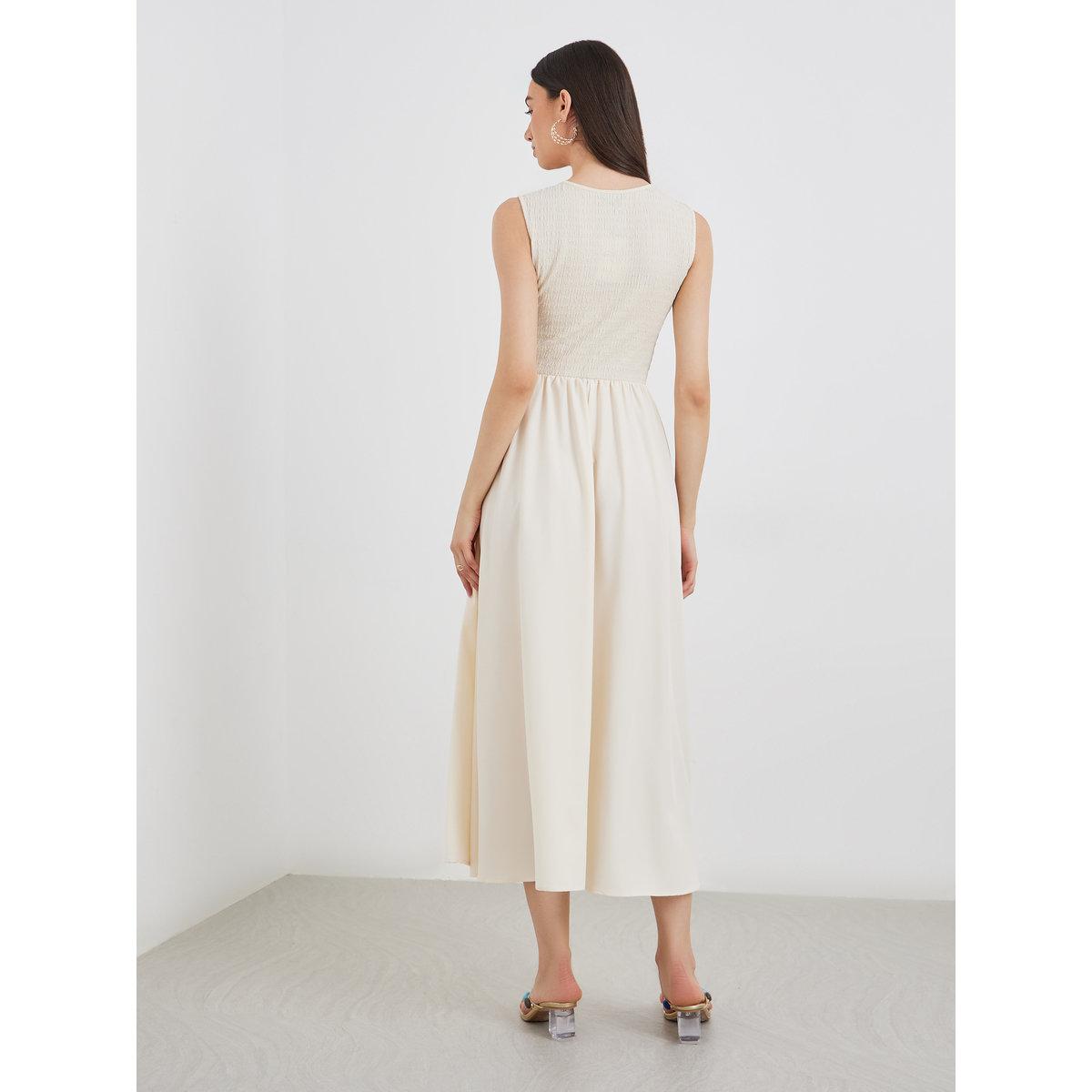 Styli Solid Irregular Hem Sleeveless Midi Dress-women-clothing-dresses-image-5