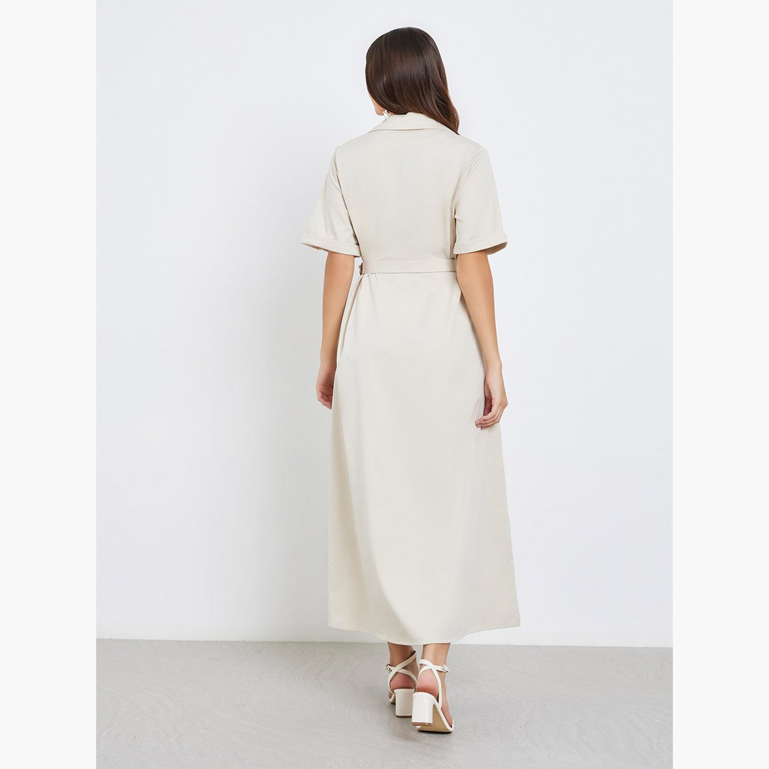 Styli Notch Lapel Belted A-Line Maxi Dress-women-clothing-dresses-image-5