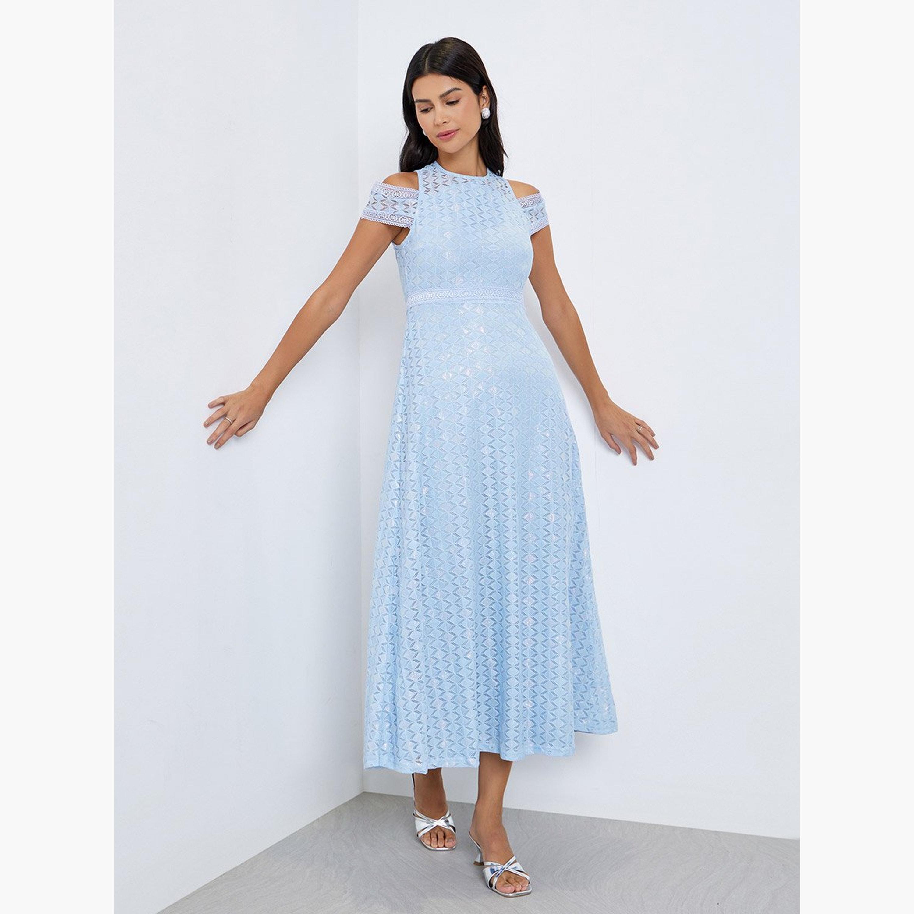ستايلي - فستان ماكسي أزرق من الدانتيل بتصميم حرف A-women-clothing-dresses-image-1