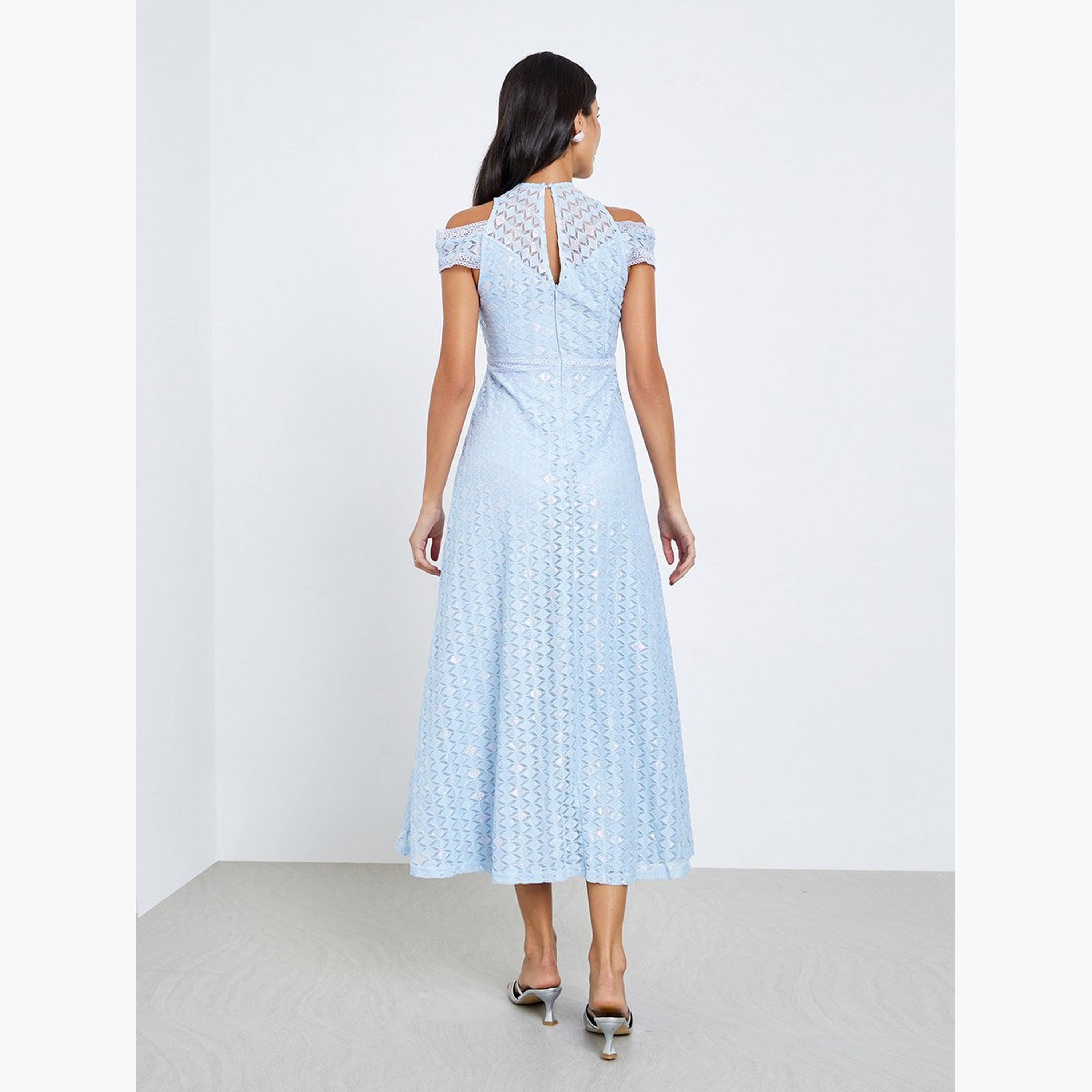 ستايلي - فستان ماكسي أزرق من الدانتيل بتصميم حرف A-women-clothing-dresses-image-4