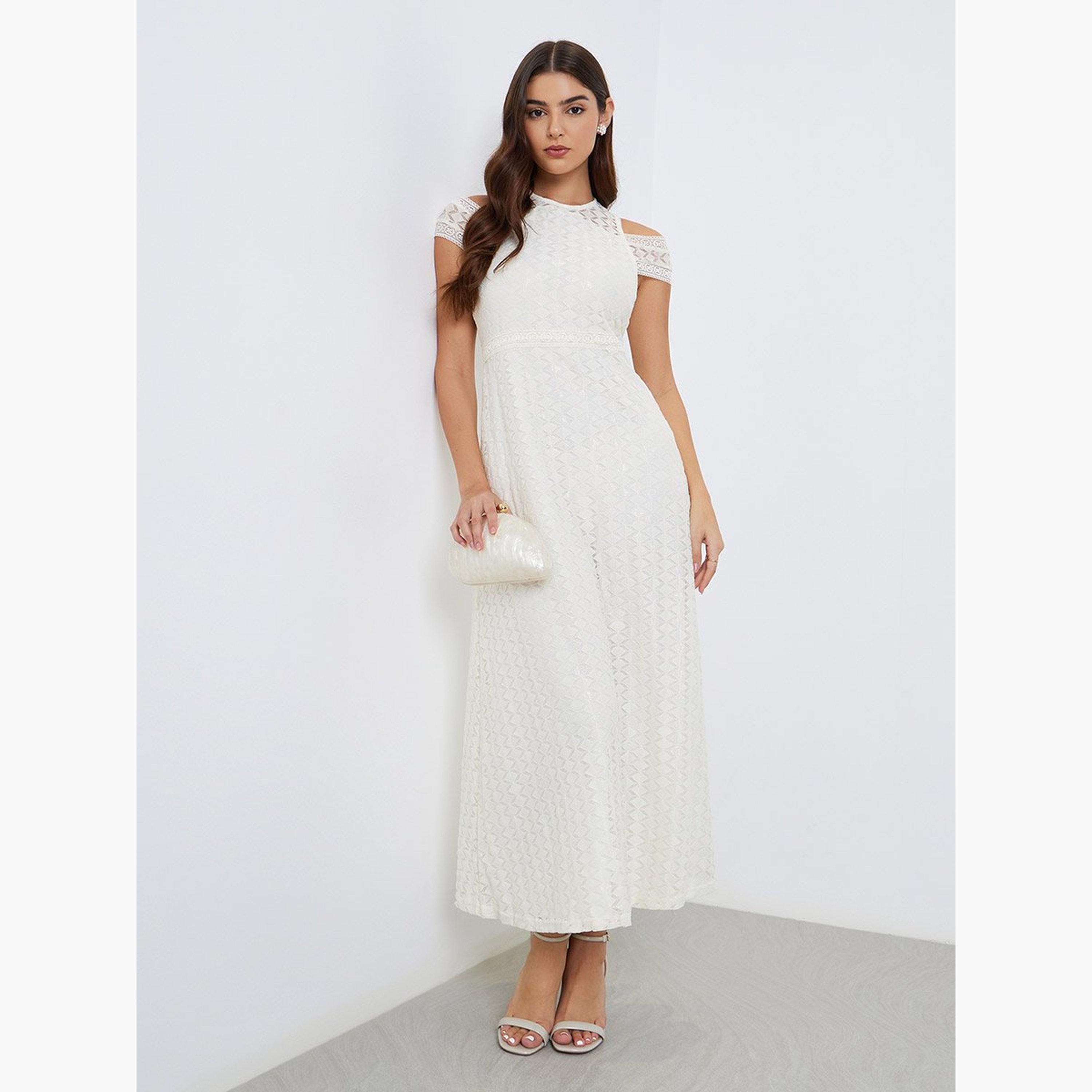 Styli Lace Short Sleeves A-Line Maxi Dress-women-clothing-dresses-image-1
