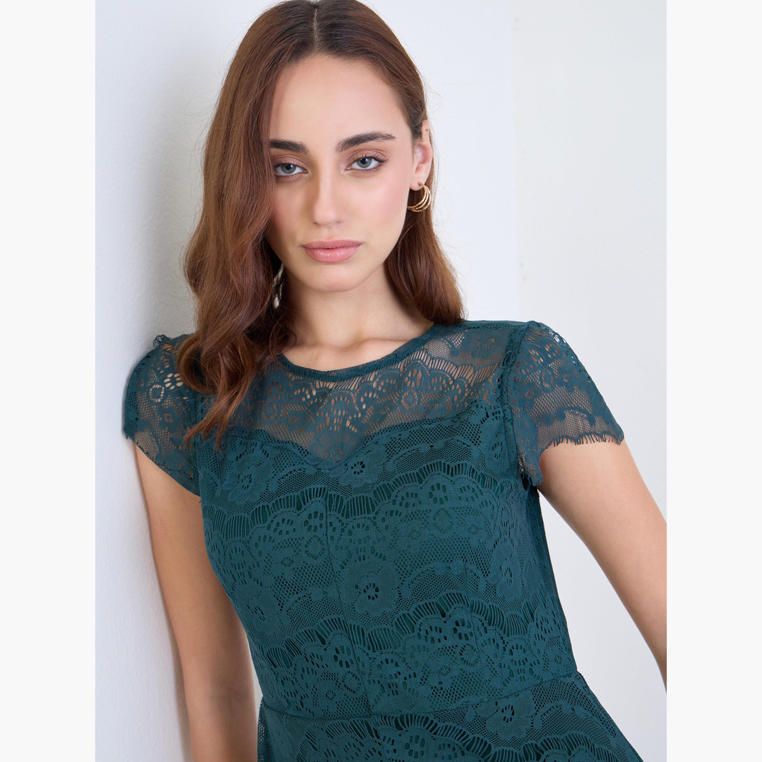 Styli Lace Short Sleeves A-Line Maxi Dress-women-clothing-dresses-image-4