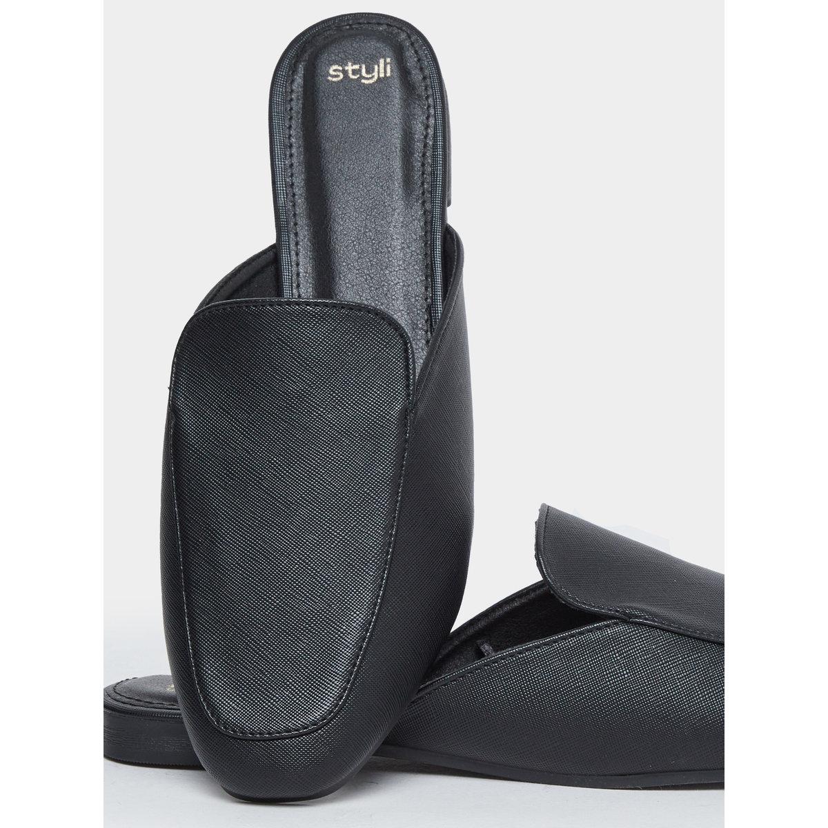 Styli Solid Slip-On Mules-women-shoes-flats-mules-image-4