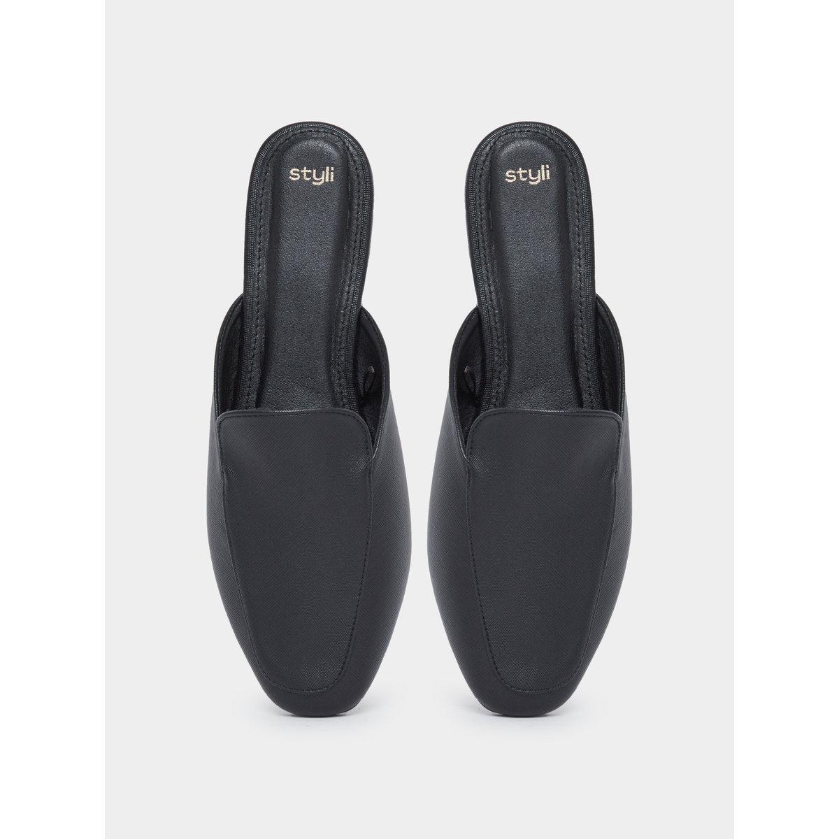 Styli Solid Slip-On Mules-women-shoes-flats-mules-image-6