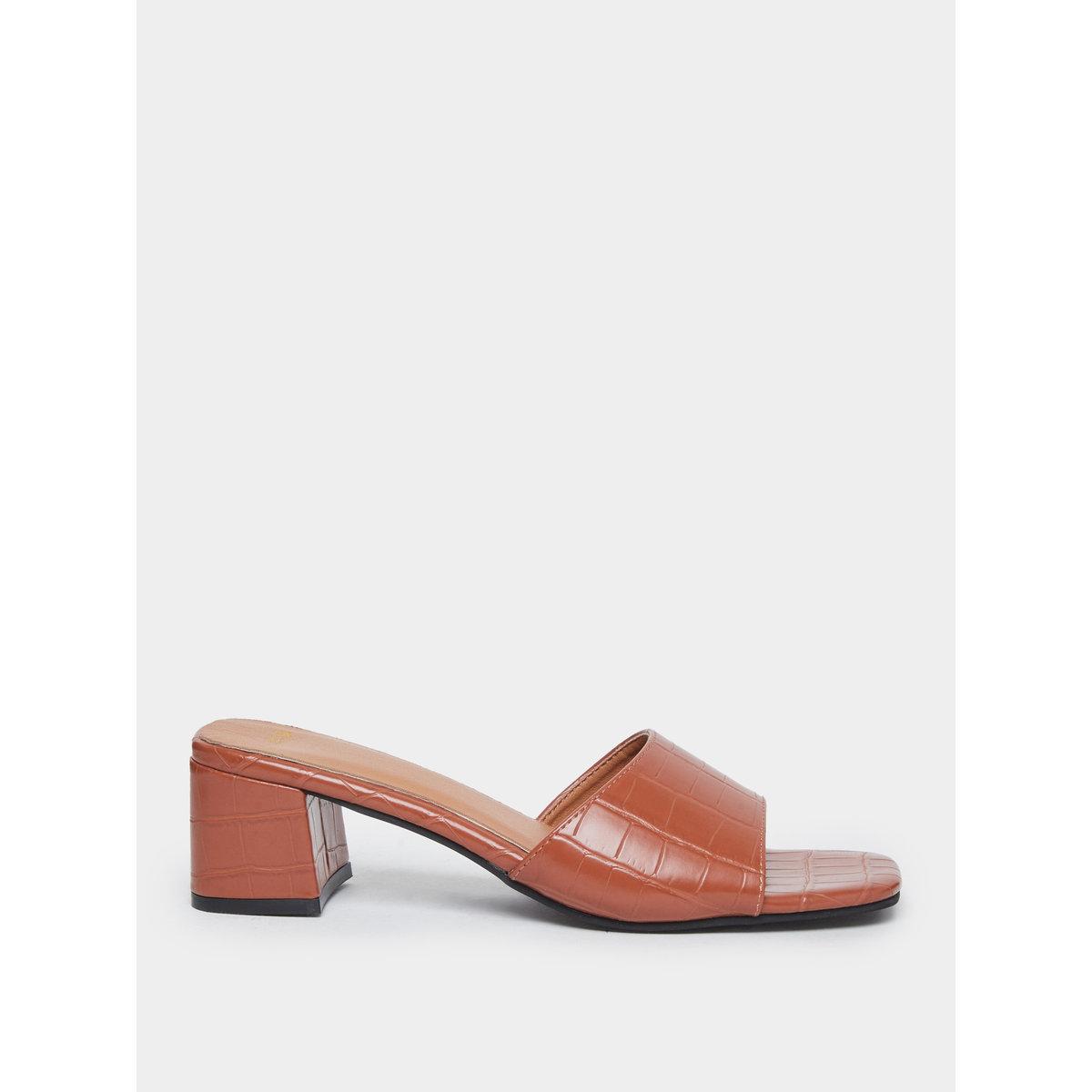 Styli  Textured Block Heel Sandals-women-shoes-sandals-flats-image-2
