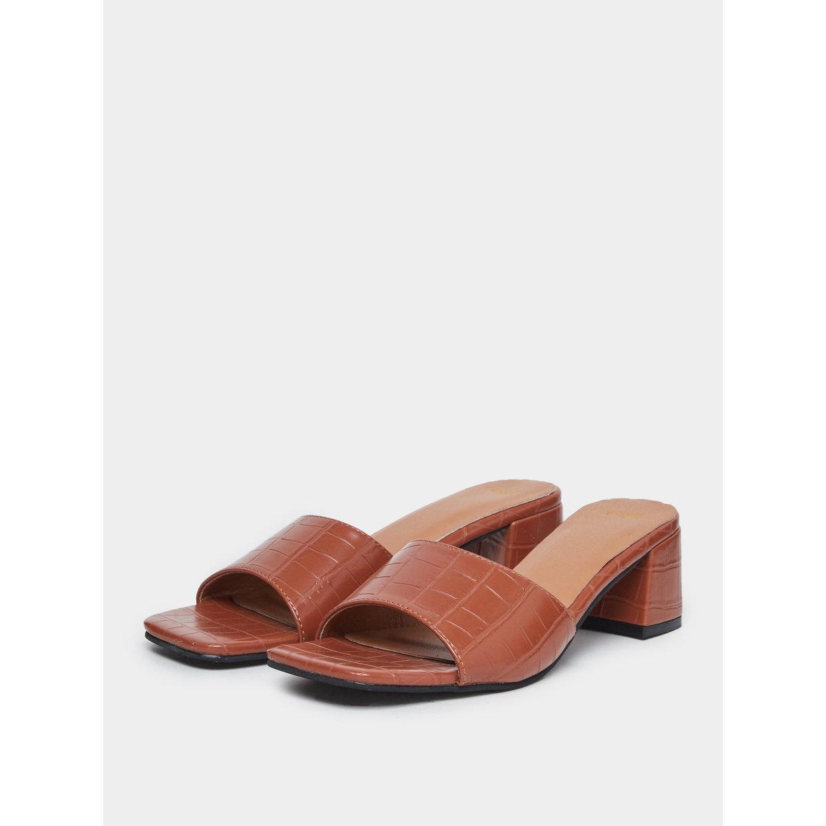 Styli  Textured Block Heel Sandals-women-shoes-sandals-flats-image-3