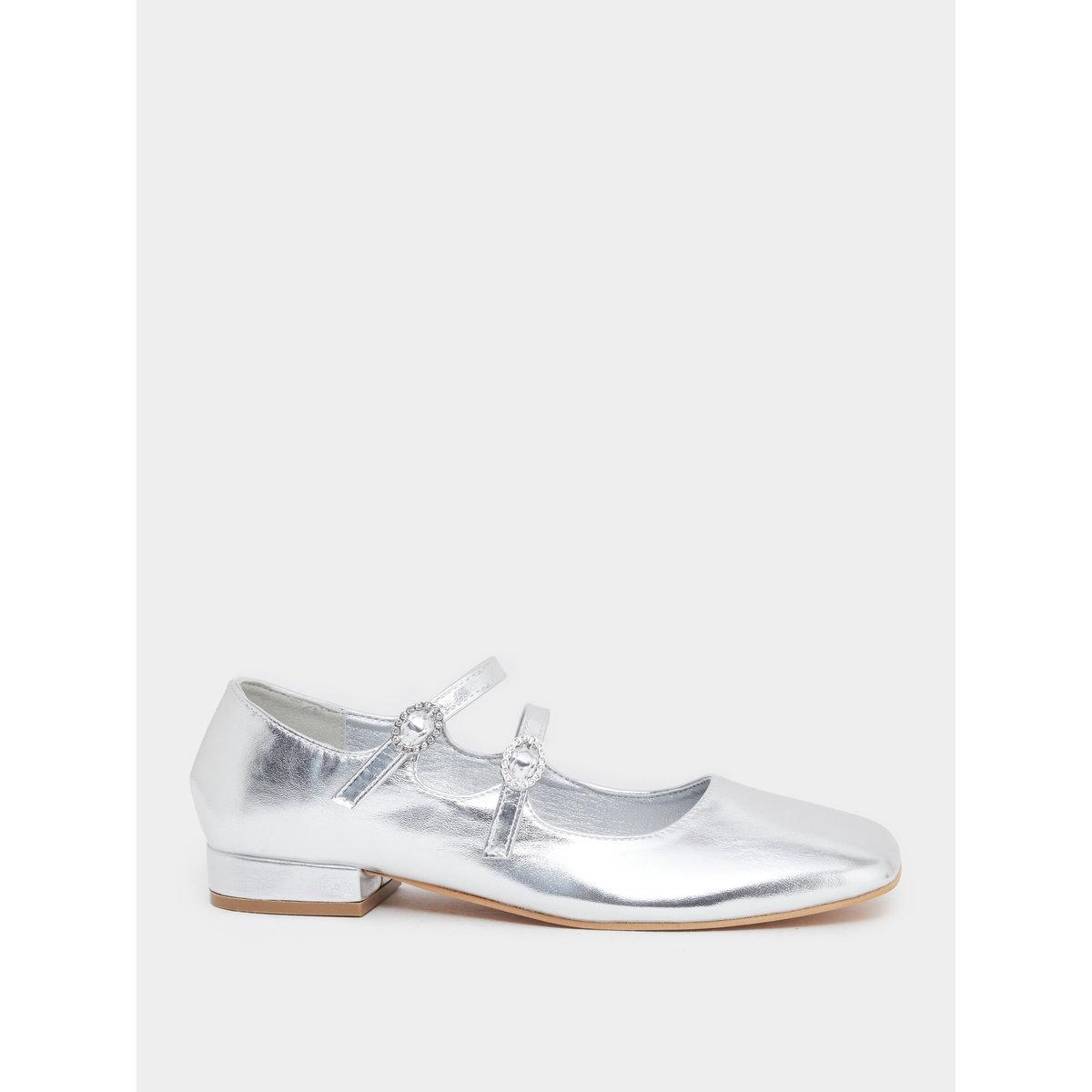 حذاء ميتاليك لامع بتفاصيل إبزيم-women-shoes-ballerinas-image-2