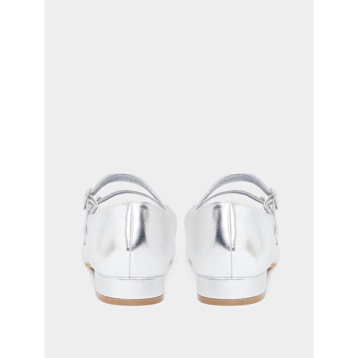 حذاء ميتاليك لامع بتفاصيل إبزيم-women-shoes-ballerinas-image-5