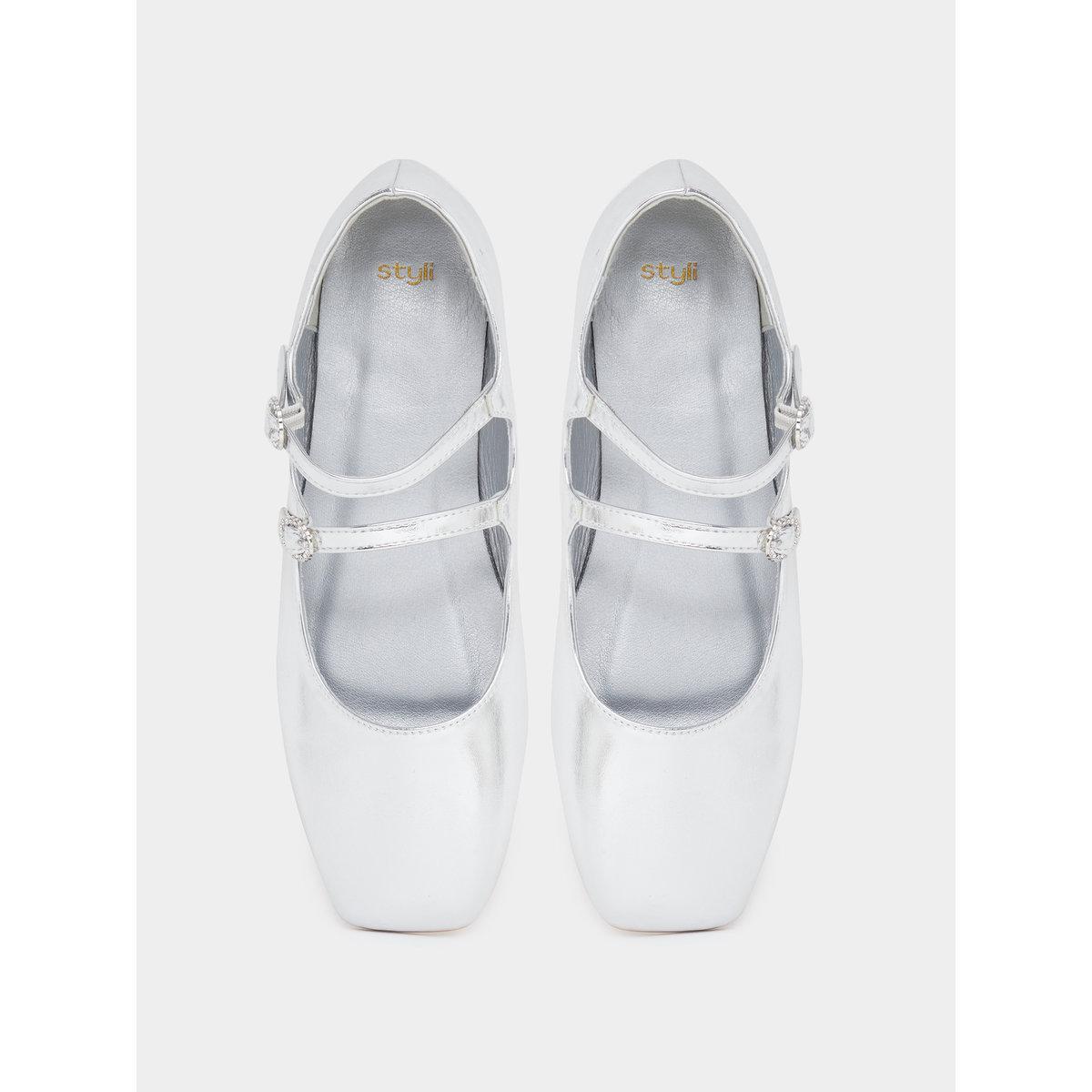 حذاء ميتاليك لامع بتفاصيل إبزيم-women-shoes-ballerinas-image-6