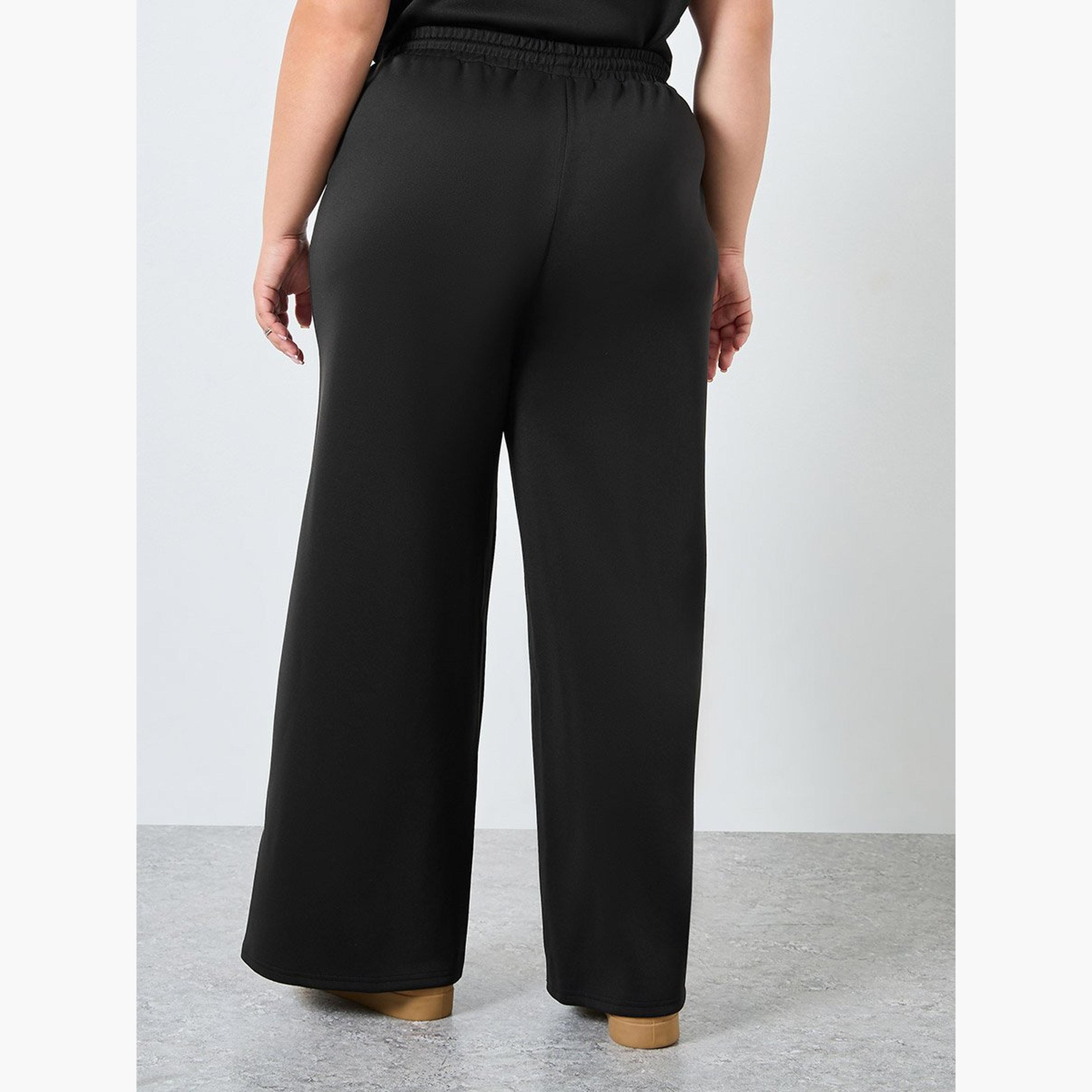 Styli Plus Size Black Wide Leg Joggers-women-clothing-bottoms-joggers-image-4
