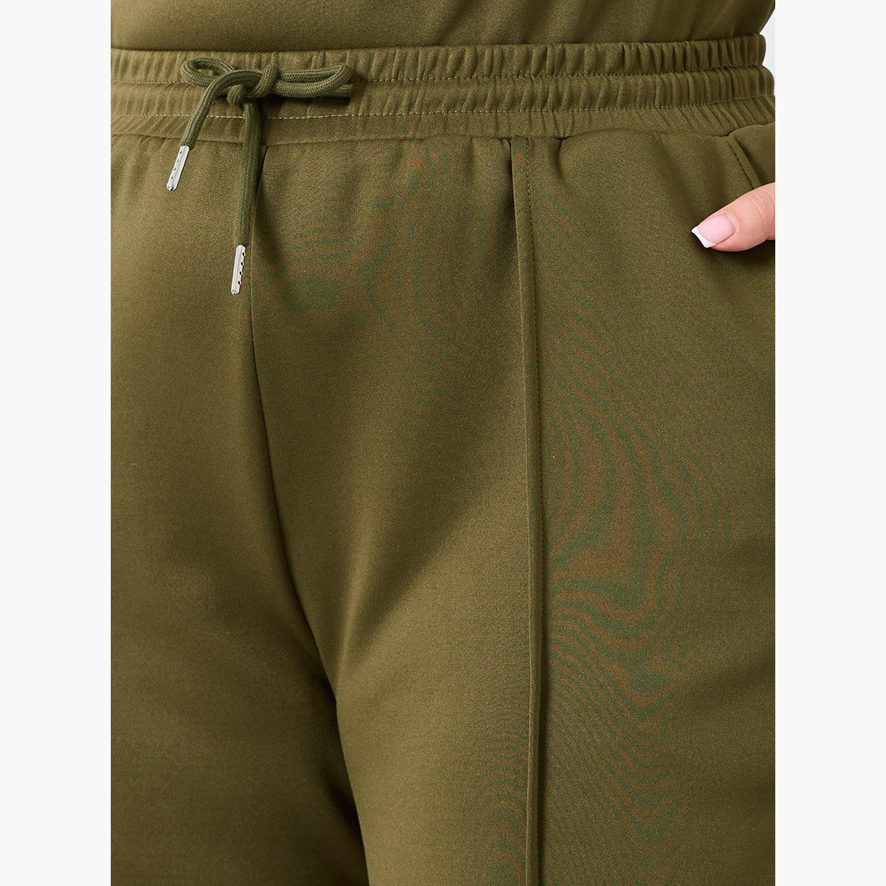 Styli Plus Size Khaki Wide Leg Joggers-women-clothing-bottoms-joggers-image-3