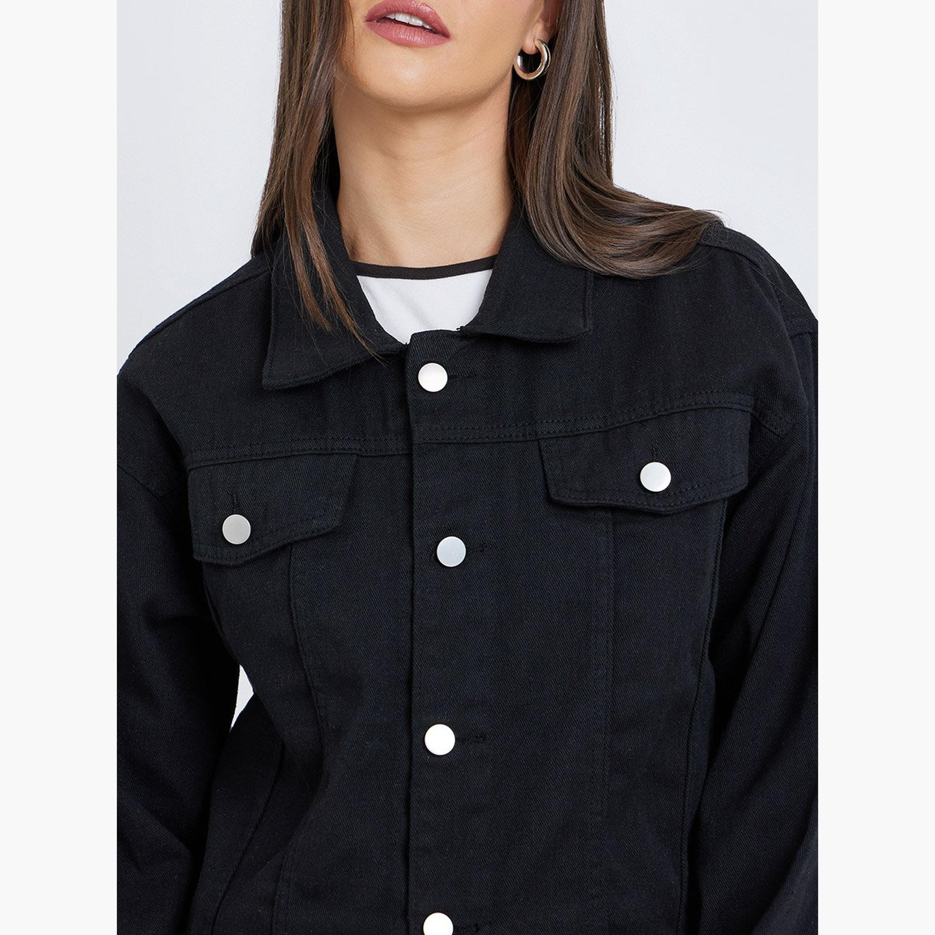 ستايلي - جاكيت جينز أسود مقاس كبير للنساء-women-winterwear-coatsandjackets-jackets-image-4