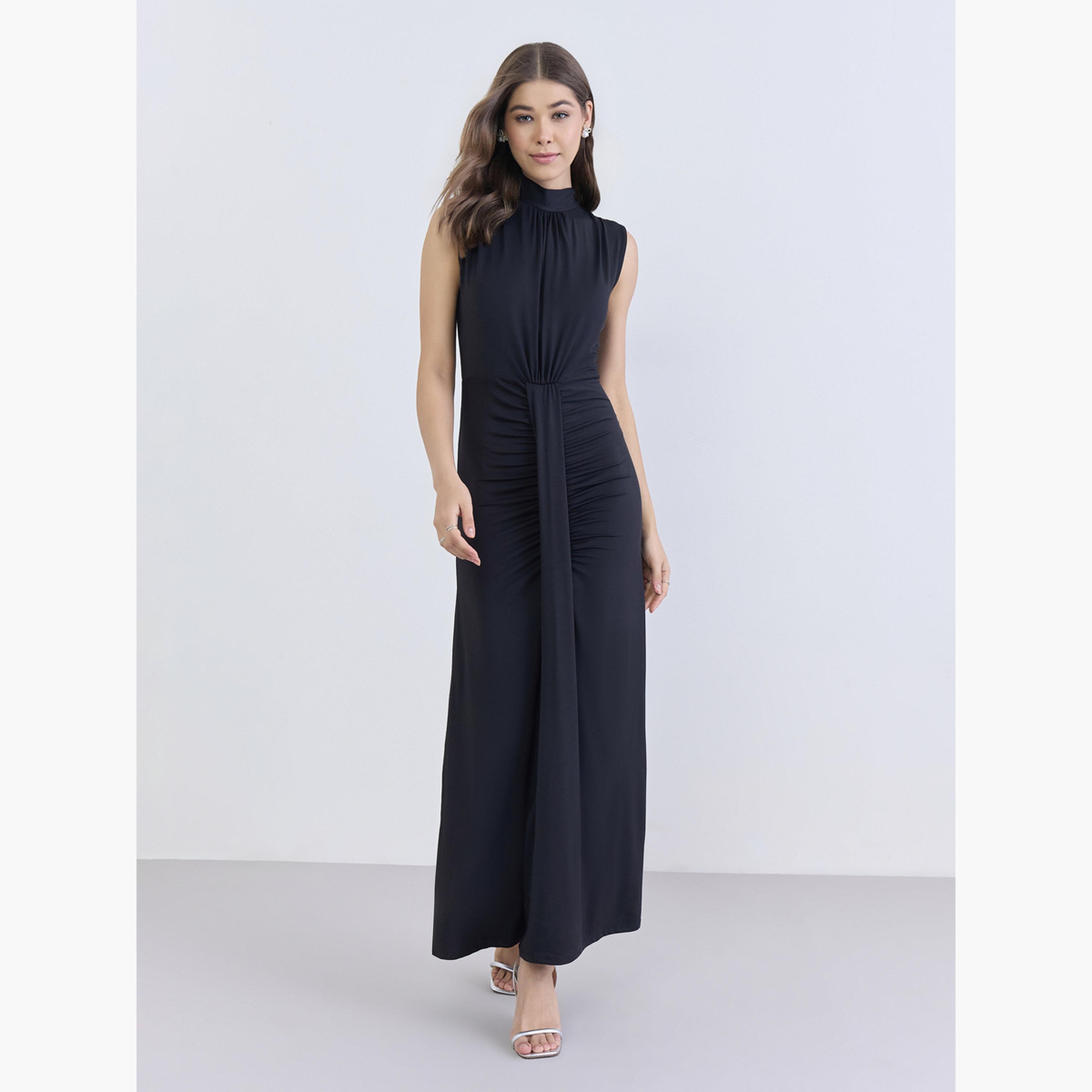 Styli Women Black Sleeveless Maxi Dress-women-clothing-dresses-image-1