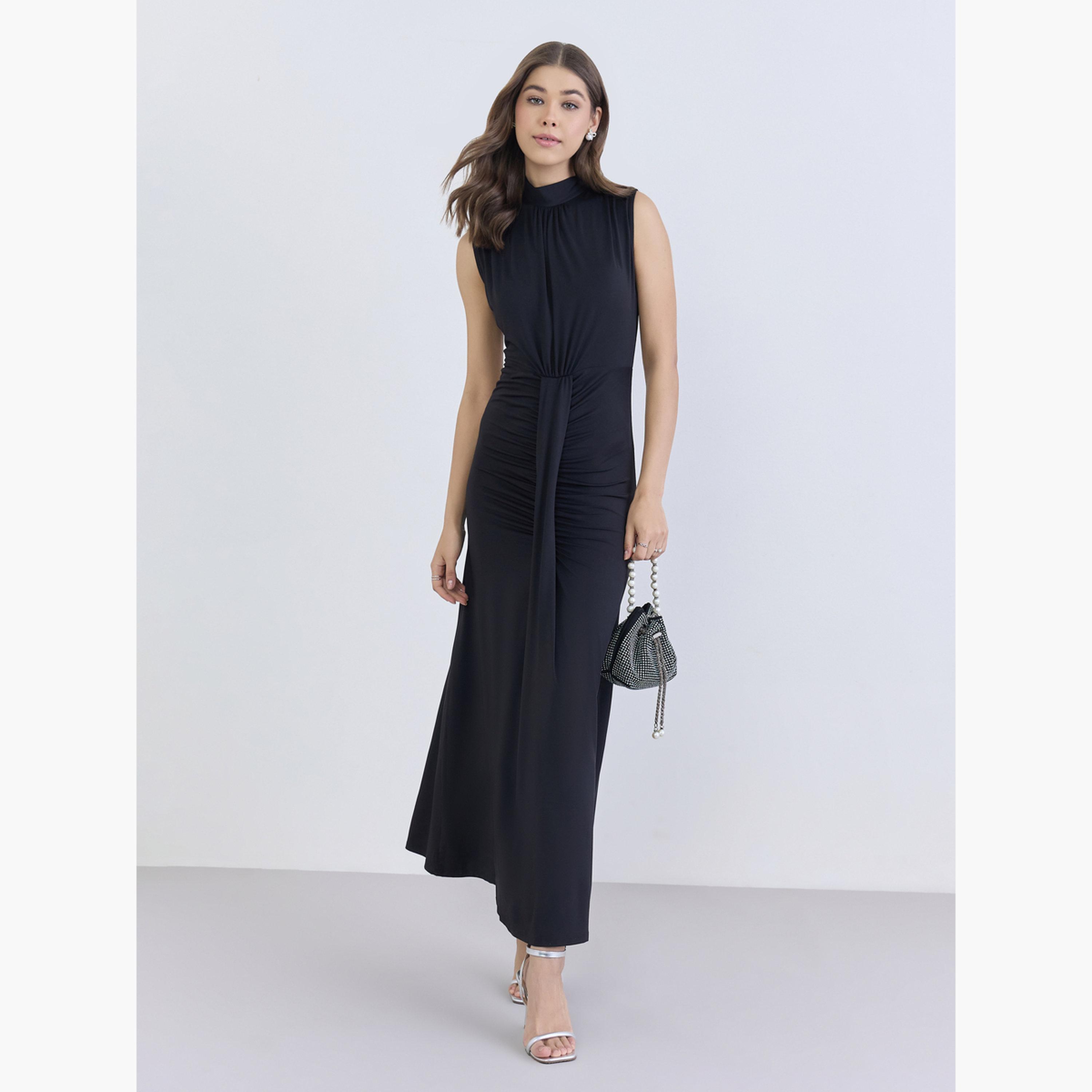 Styli Women Black Sleeveless Maxi Dress-women-clothing-dresses-image-2