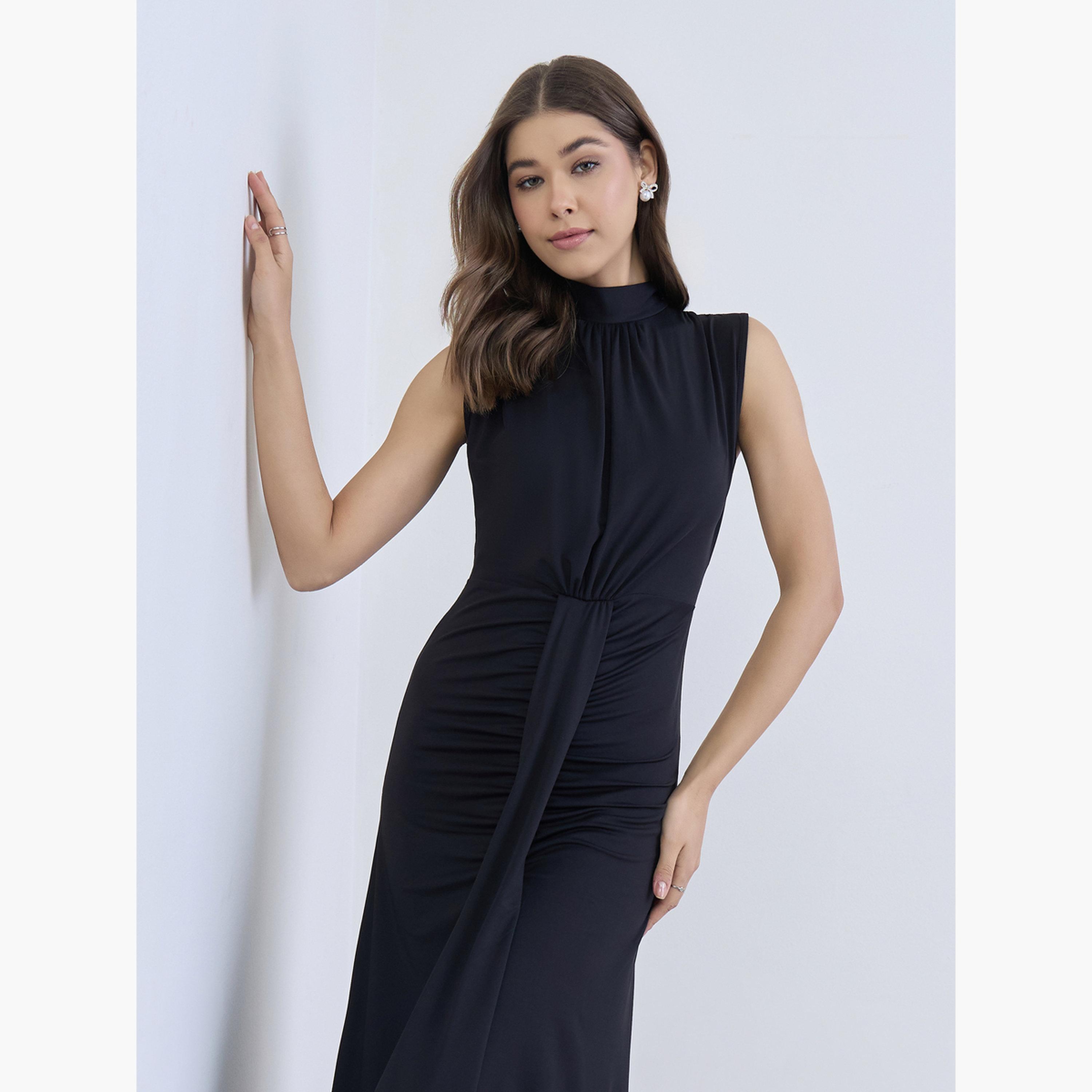 Styli Women Black Sleeveless Maxi Dress-women-clothing-dresses-image-4