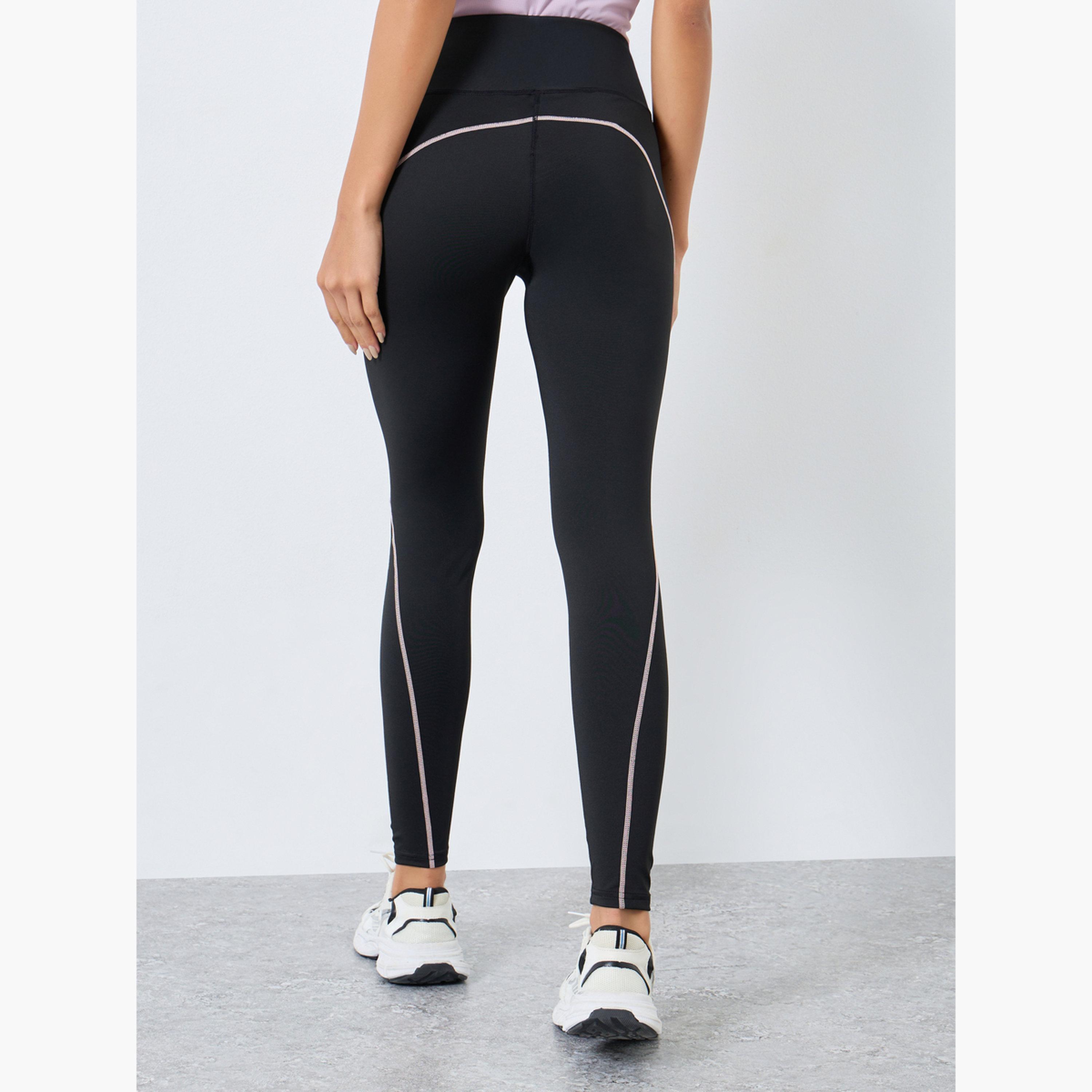Styli Contrast Multi Colour Stitch Detail Leggings-women-clothing-sportswearandactivewear-bottoms-leggings-image-3