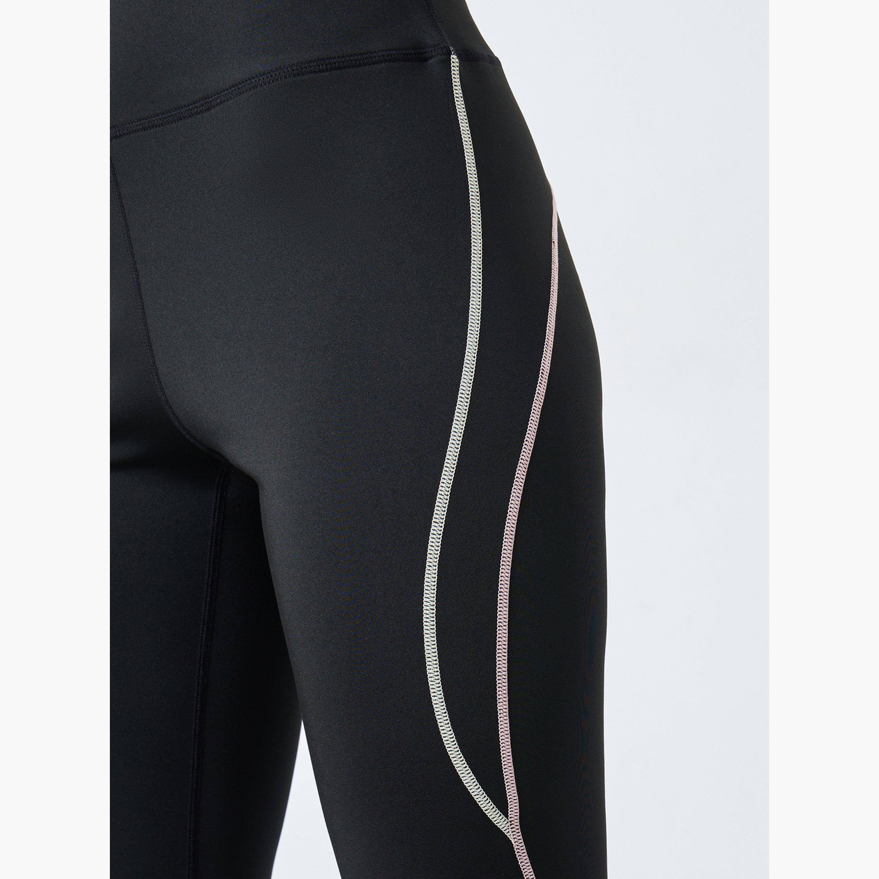 ستايلي - بنطال ضيق بتفاصيل حياكة متعددة الألوان متباينة-women-clothing-sportswearandactivewear-bottoms-leggings-image-4