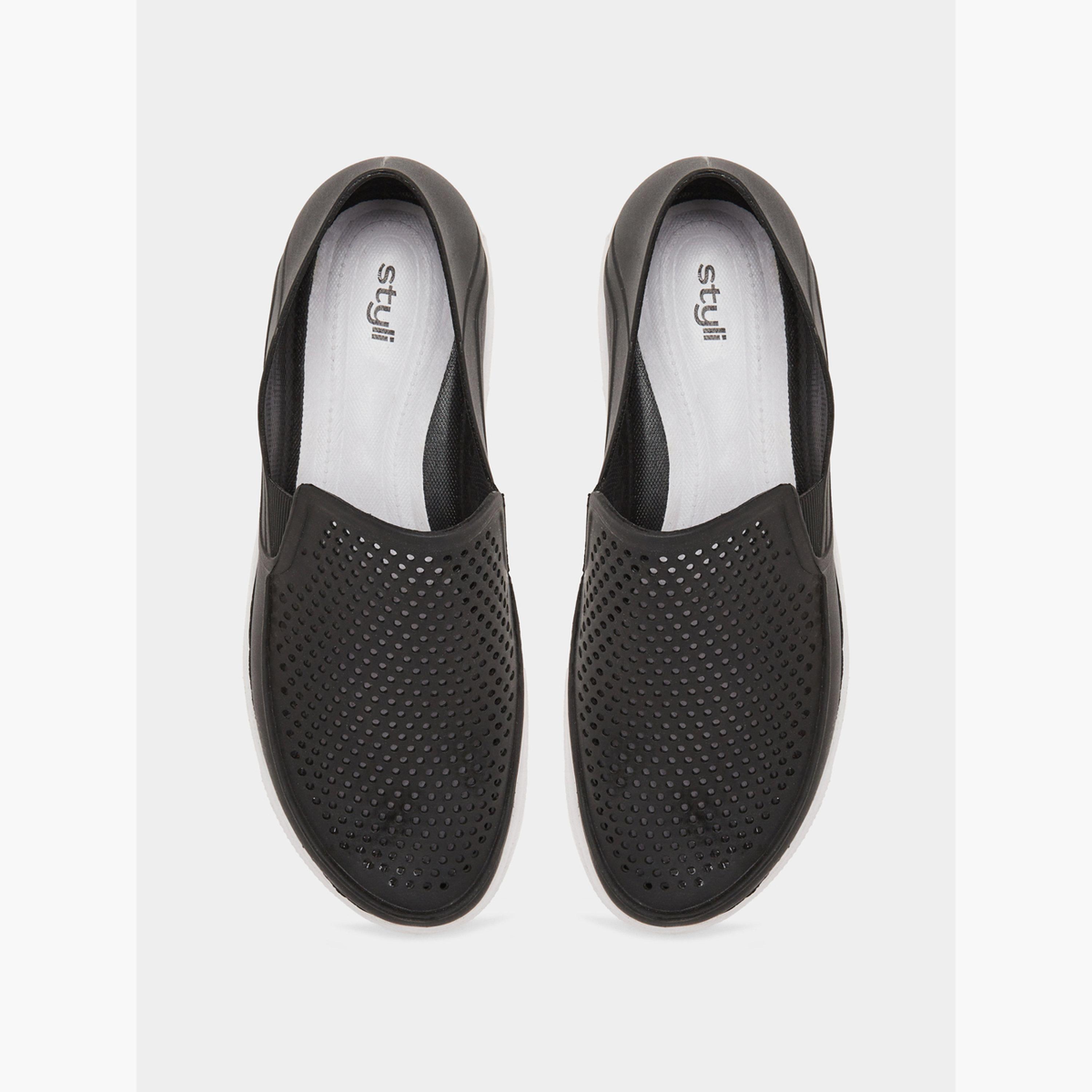 Styli Men Black Slip-On Comfort Shoes-men-shoes-loafersandmoccasins-image-3