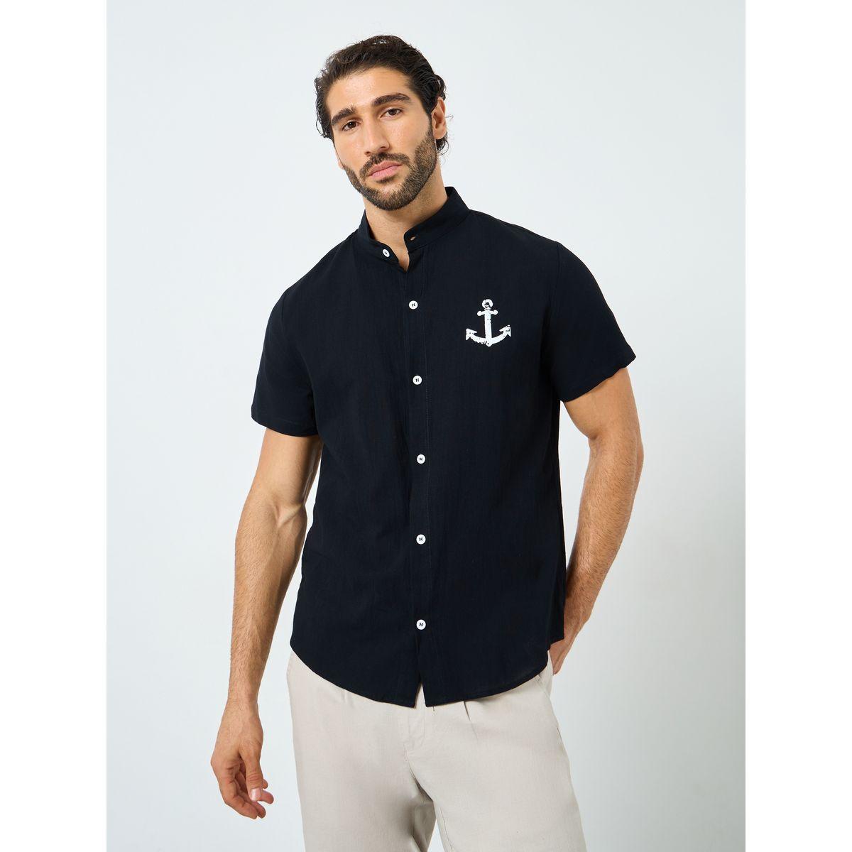 Styli Graphic Print Buttoned Short Sleeve Shirt-men-clothing-shirts-image-1