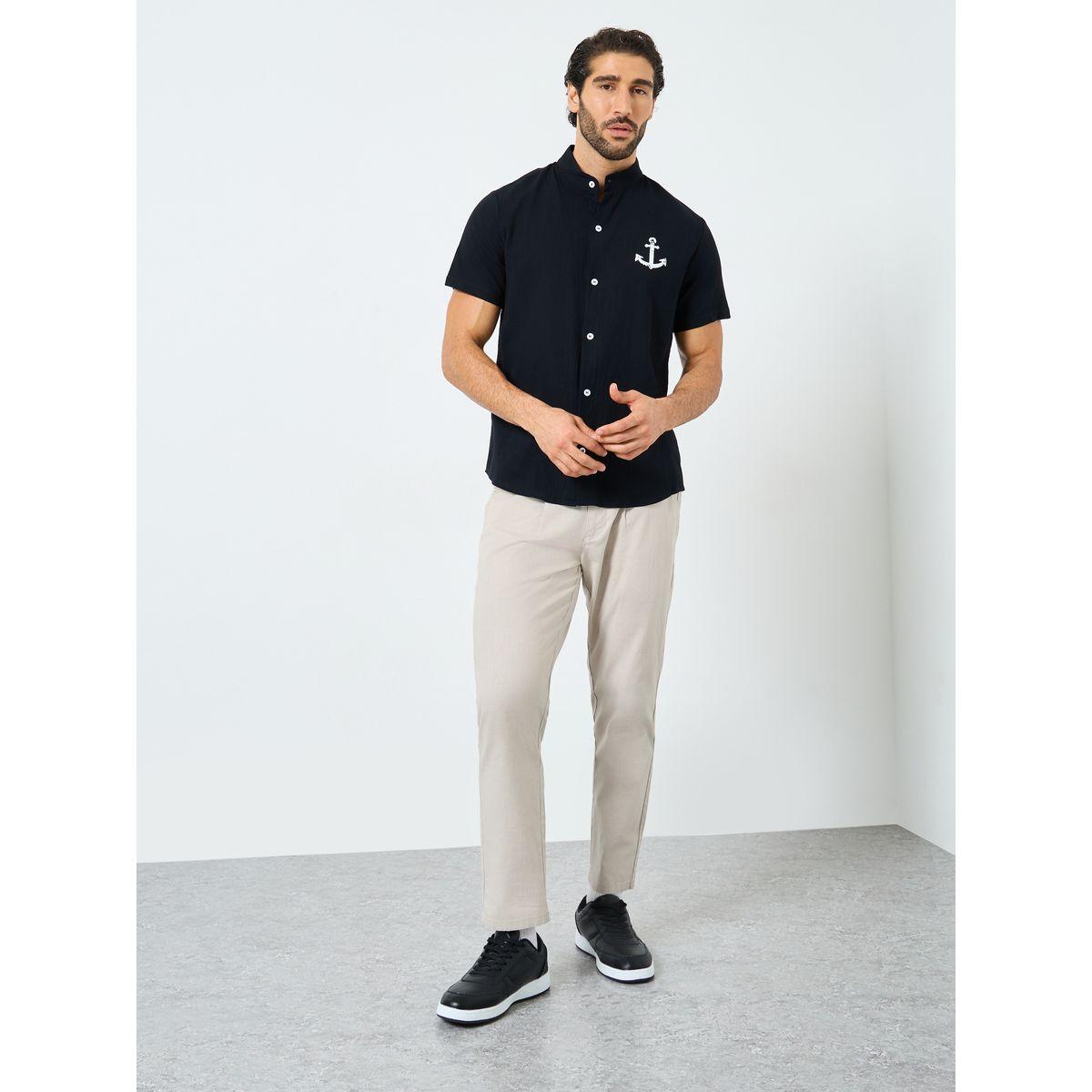 Styli Graphic Print Buttoned Short Sleeve Shirt-men-clothing-shirts-image-2