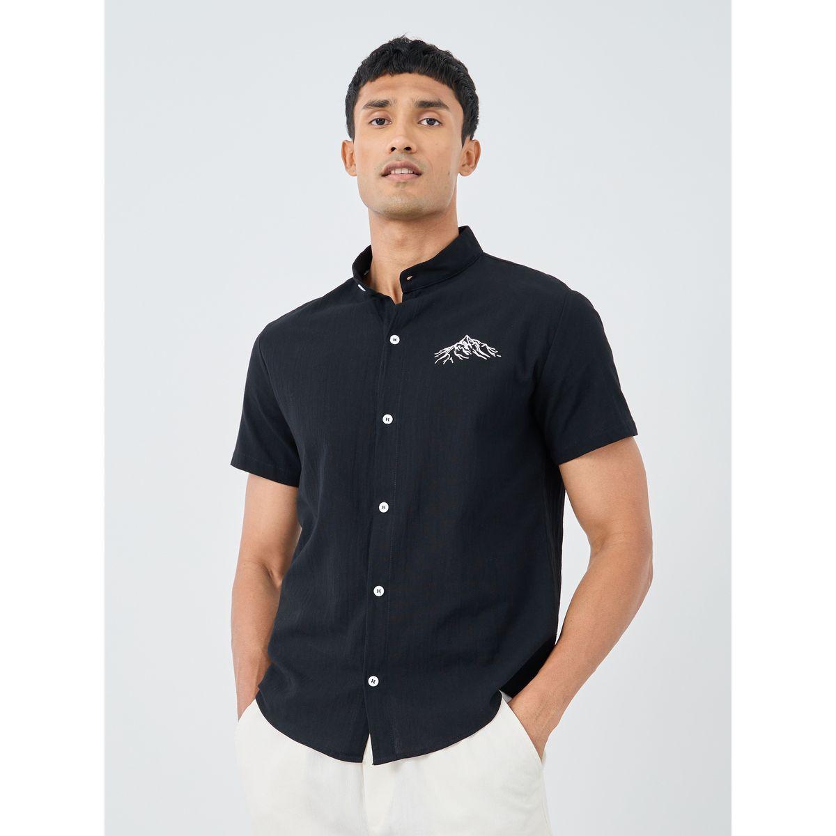 Styli Graphic Print Buttoned Short Sleeve Shirt-men-clothing-shirts-image-1