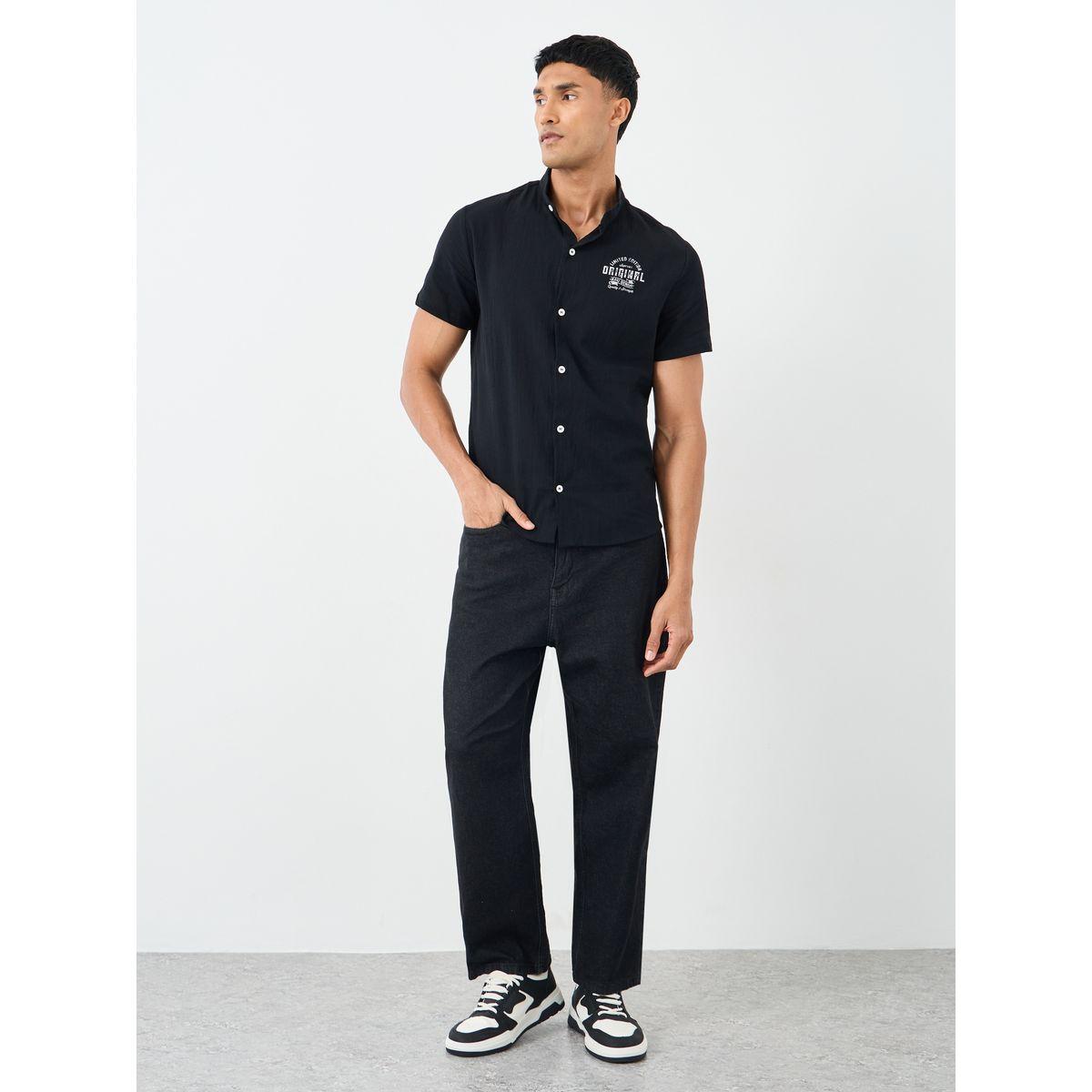 قميص بطبعة جرافيك وأزرار-men-clothing-shirts-image-2