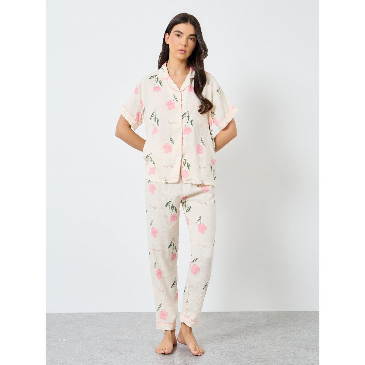 Styli Pack of 3 - All Over Print Shirt, Short and Pyjama-women-clothing-nightwear-pyjamas-longsets-image-2