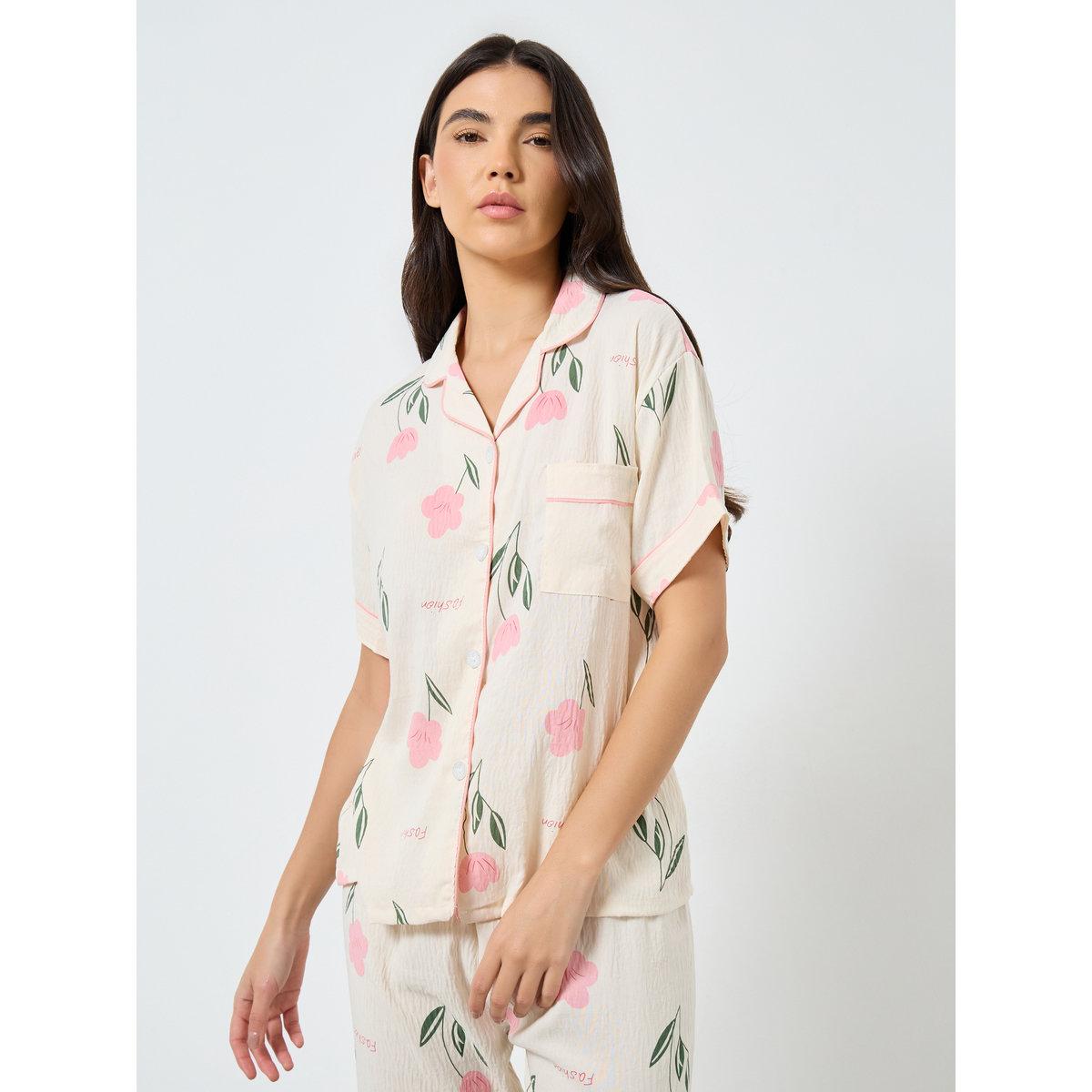 Styli Pack of 3 - All Over Print Shirt, Short and Pyjama-women-clothing-nightwear-pyjamas-longsets-image-3