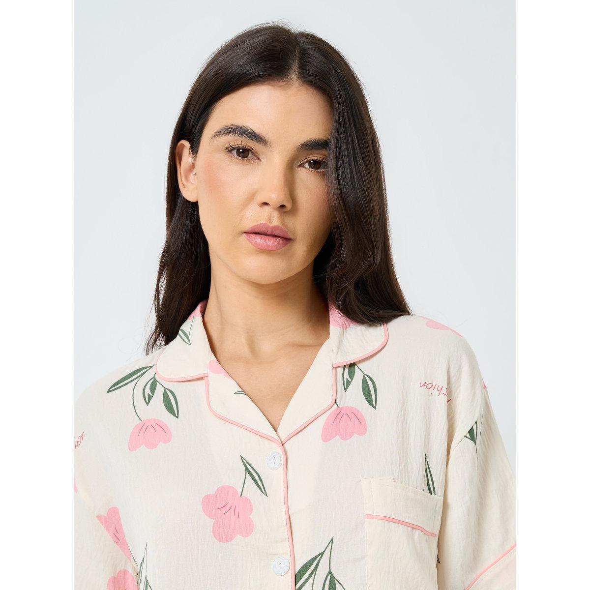 Styli Pack of 3 - All Over Print Shirt, Short and Pyjama-women-clothing-nightwear-pyjamas-longsets-image-4