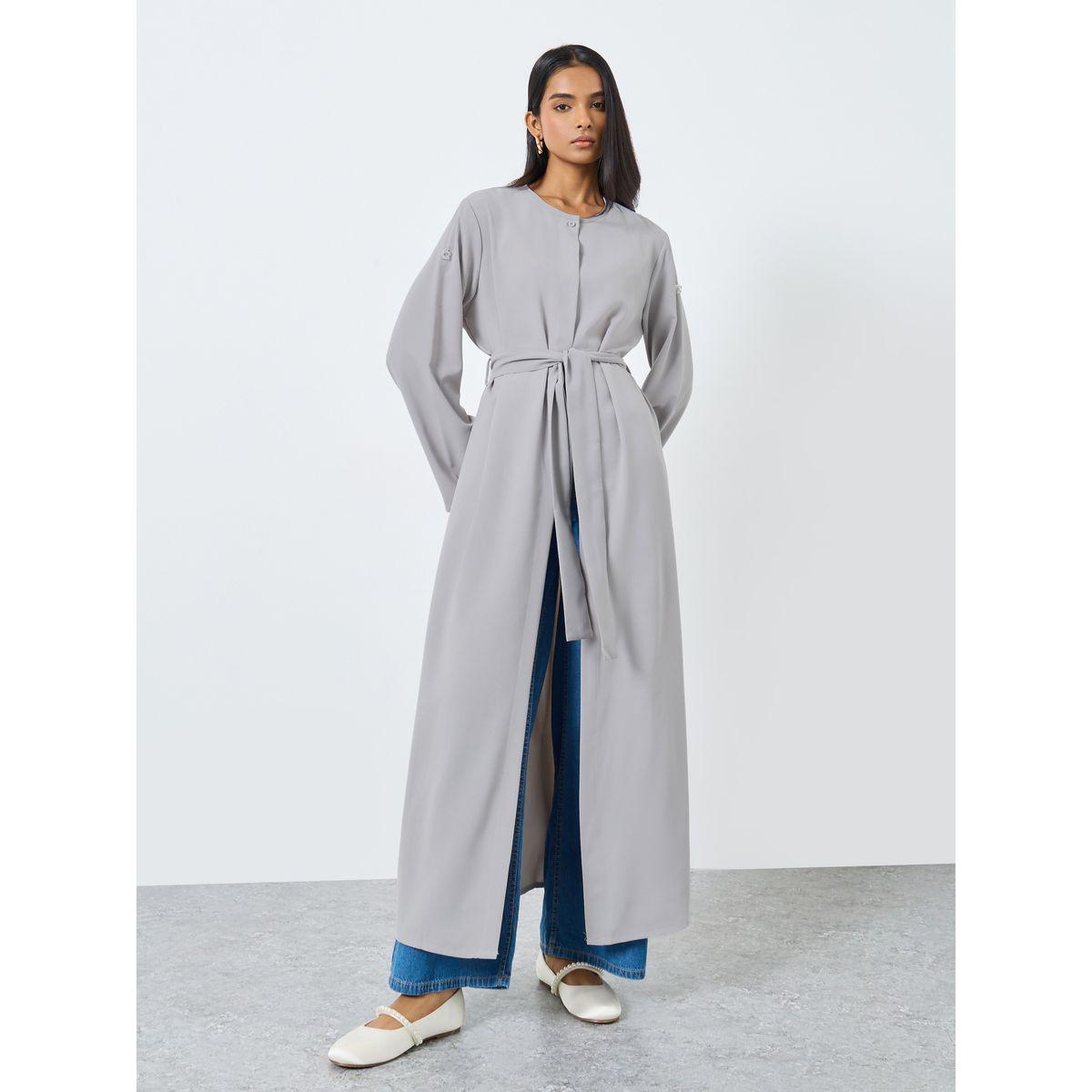 كيمونو مُطرز بتفاصيل حزام خصر-women-arabicclothing-abayas-image-2