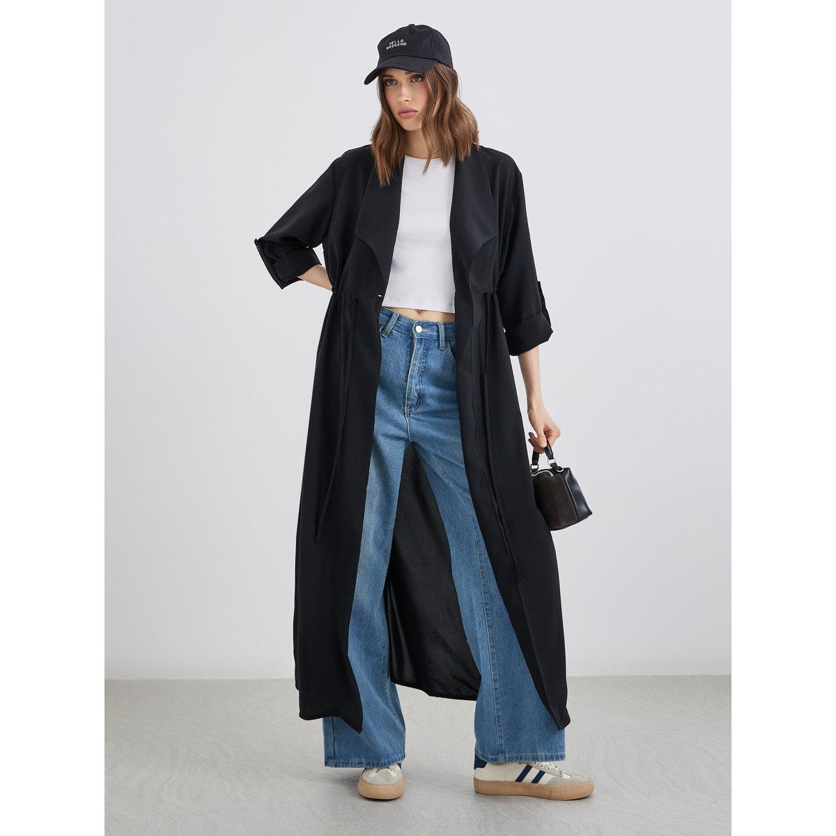Styli Solid Front Button Up&Roll Sleeve Detail Kmino-women-clothing-shirtsandblouses-shirts-image-1