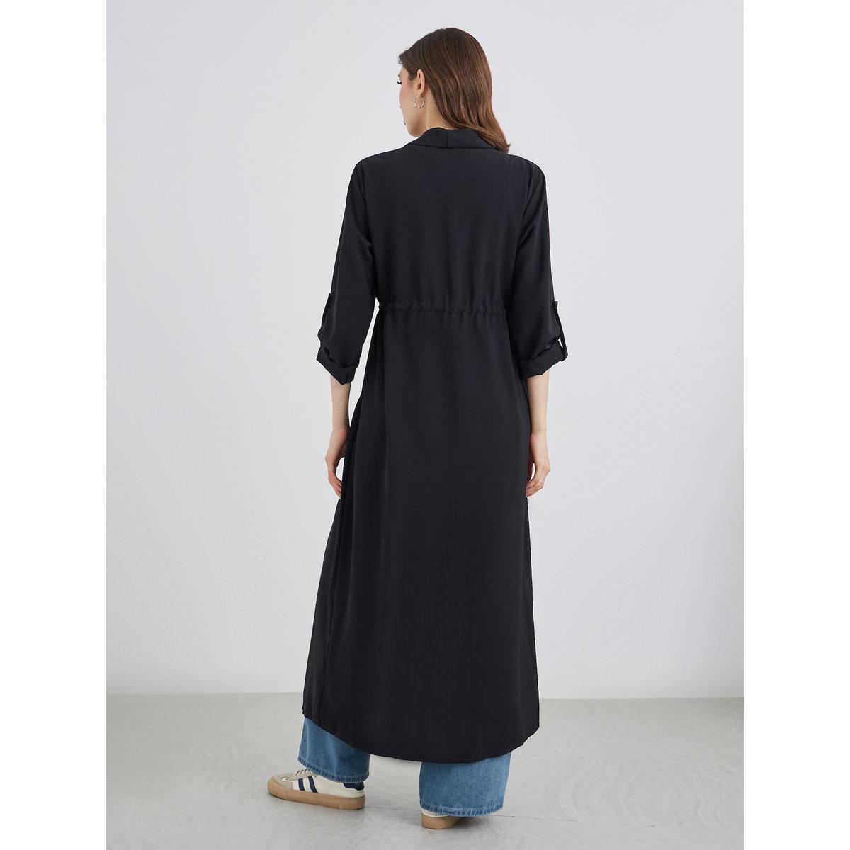 Styli Solid Front Button Up&Roll Sleeve Detail Kmino-women-clothing-shirtsandblouses-shirts-image-5