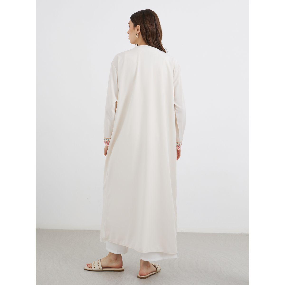 كيمونو سادة مفتوح بتفاصيل مُتباينة-women-arabicclothing-abayas-image-4
