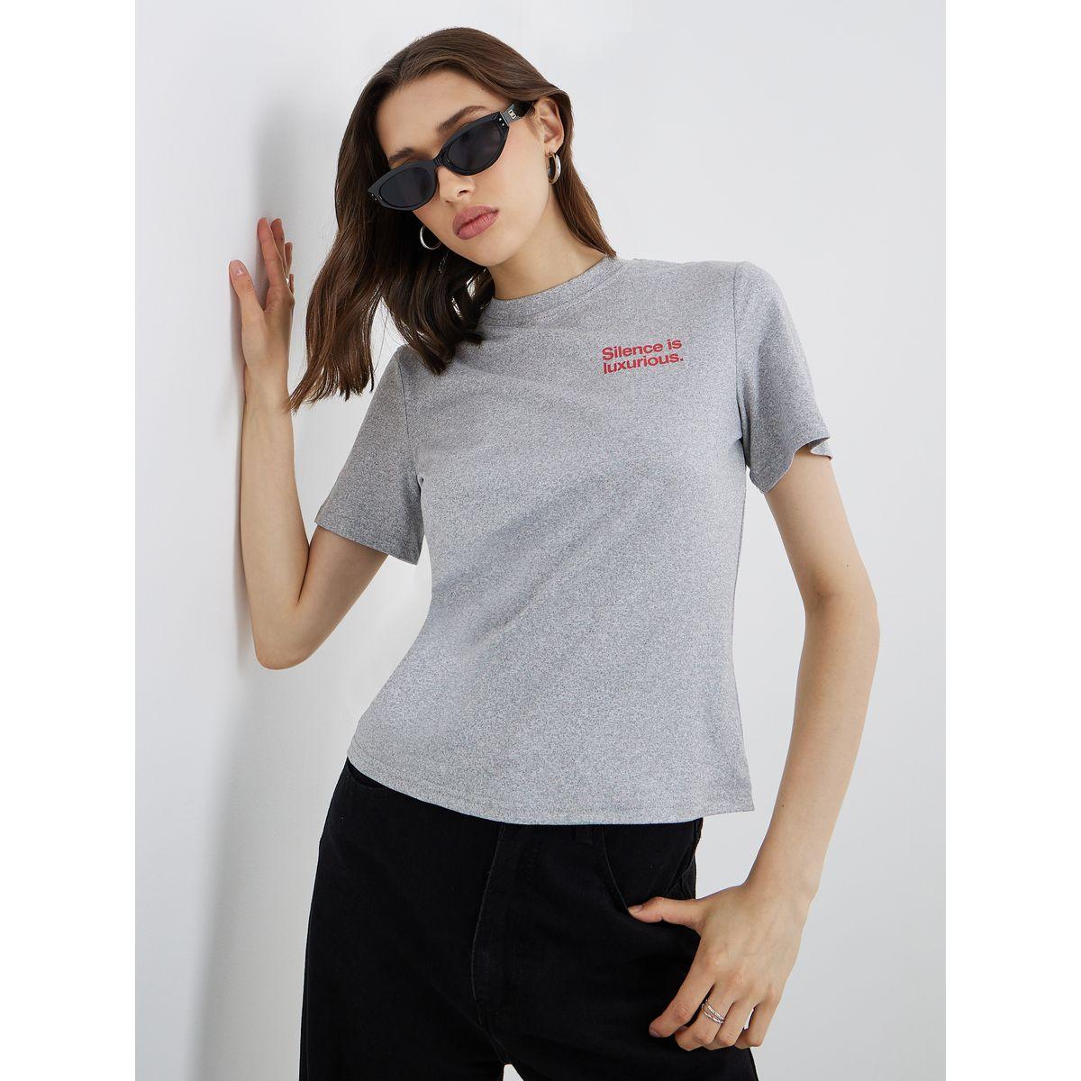 Styli Slogan Print Regular Fit T-Shirt-women-clothing-tshirts-image-1