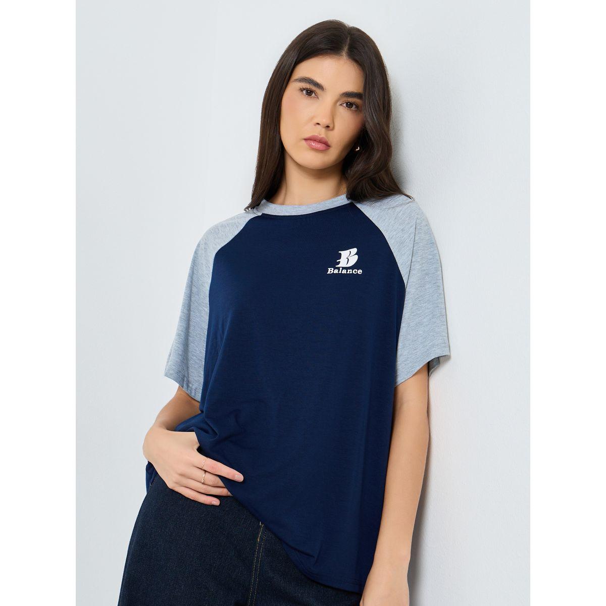 Styli Slogan Print Raglan Sleeve Oversized T-Shirt-women-clothing-tshirts-image-1