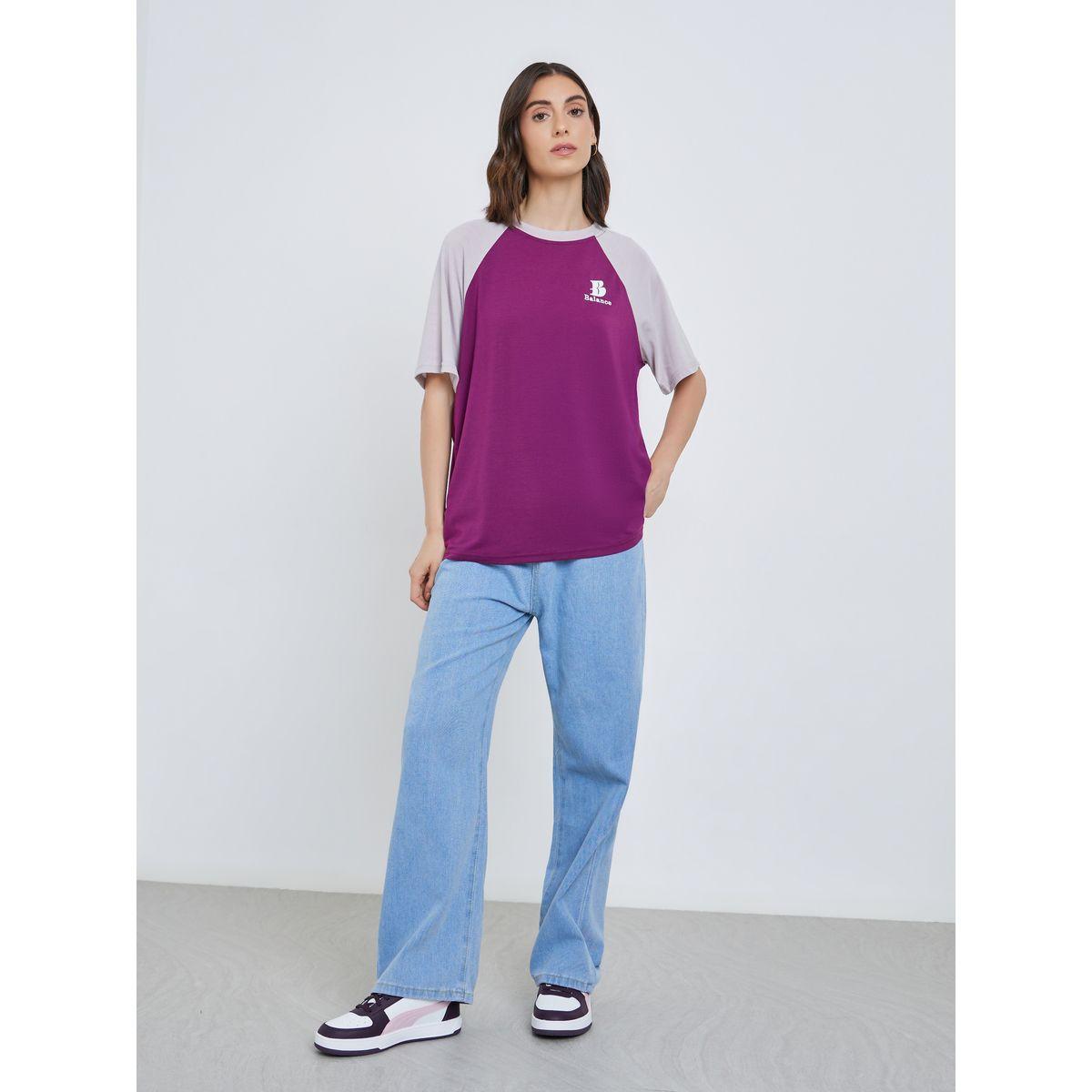Styli Slogan Print Raglan Sleeve Oversized T-Shirt-women-clothing-tshirts-image-2