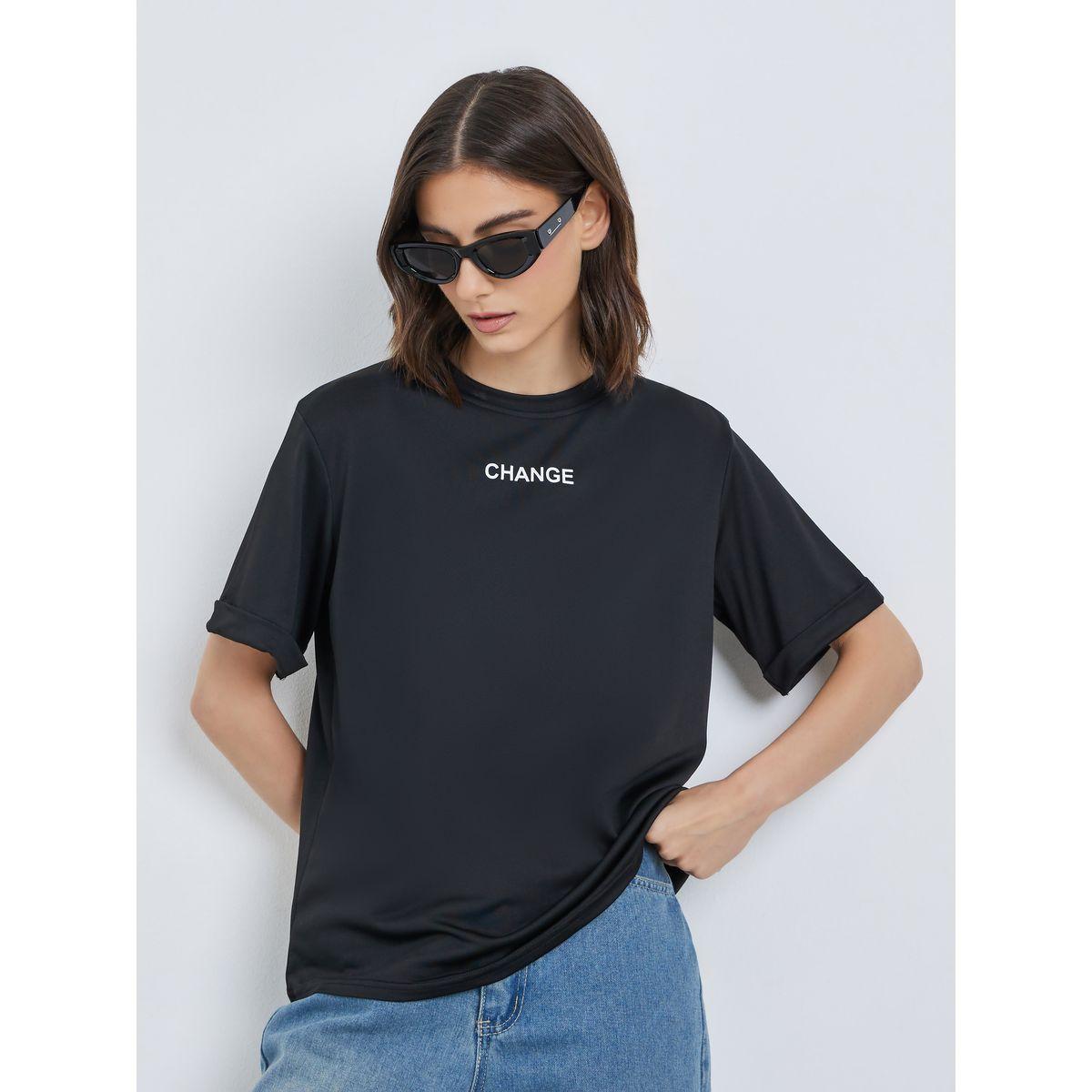 Styli Slogan Print Regular Fit T-Shirt-women-clothing-tshirts-image-1