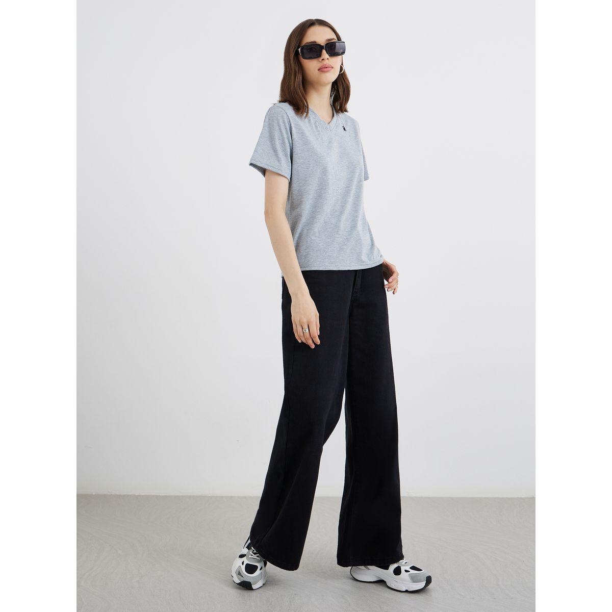 Styli Embroidered V-Neck Regular Fit T-Shirt-women-clothing-tshirts-image-2