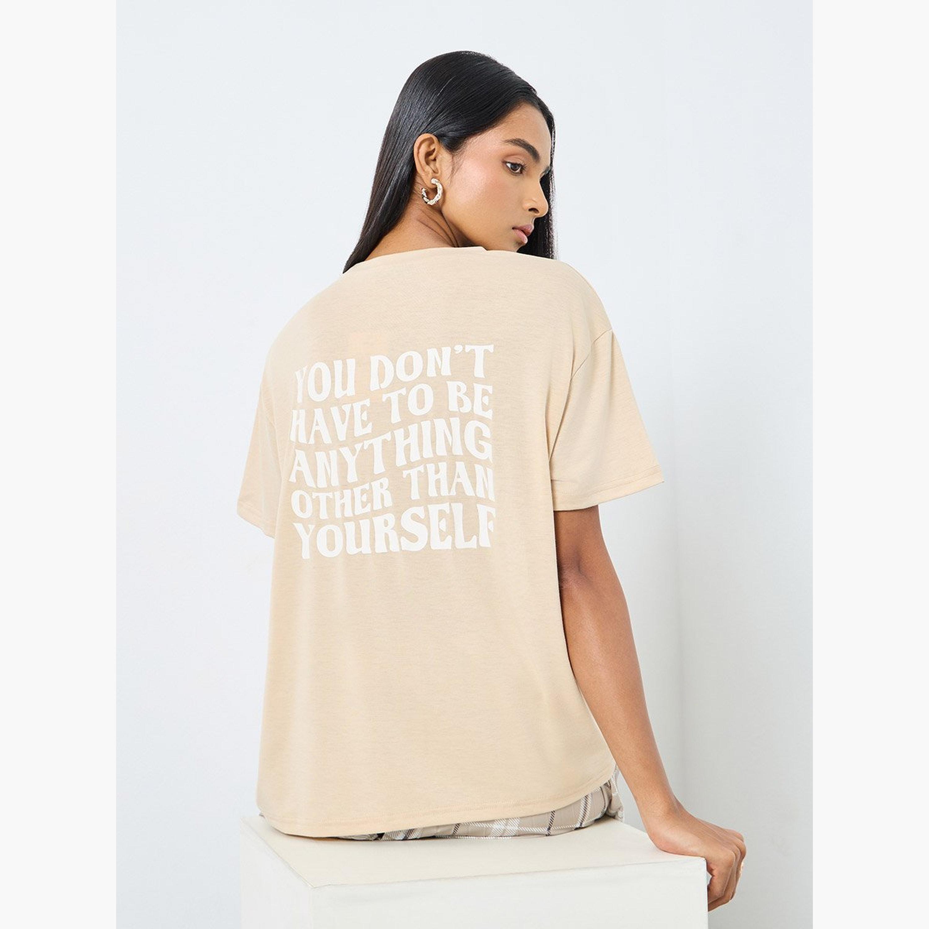 Take Two Back Slogan Print Oversized T-Shirt-women-clothing-tshirts-image-2